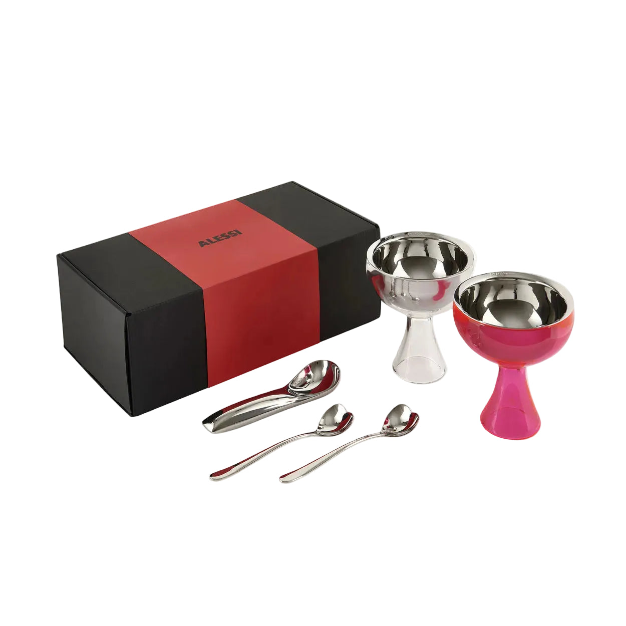 IJsset ALESSI & ICE CREAM roze en zilver