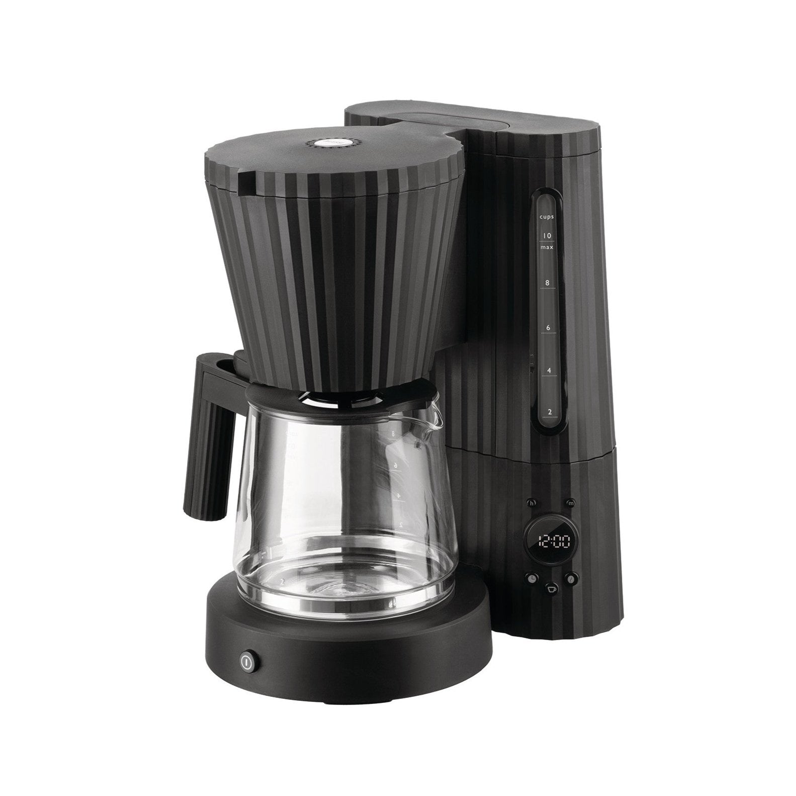 Schwarzer Plissé -Überlauf -Espressomaschine