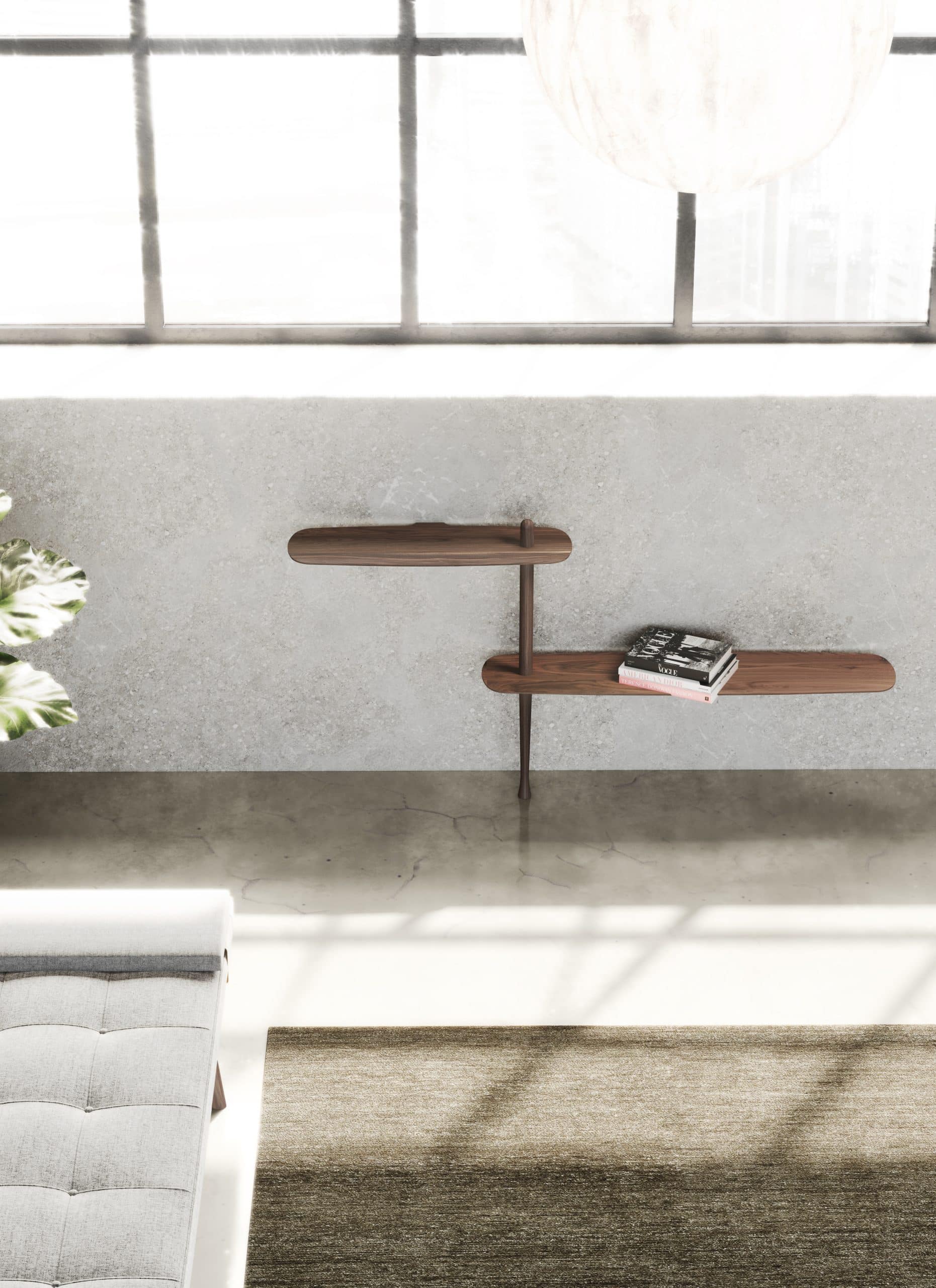 UNICA Wall Console - CONFIGURATION 03 Walnut Veneer