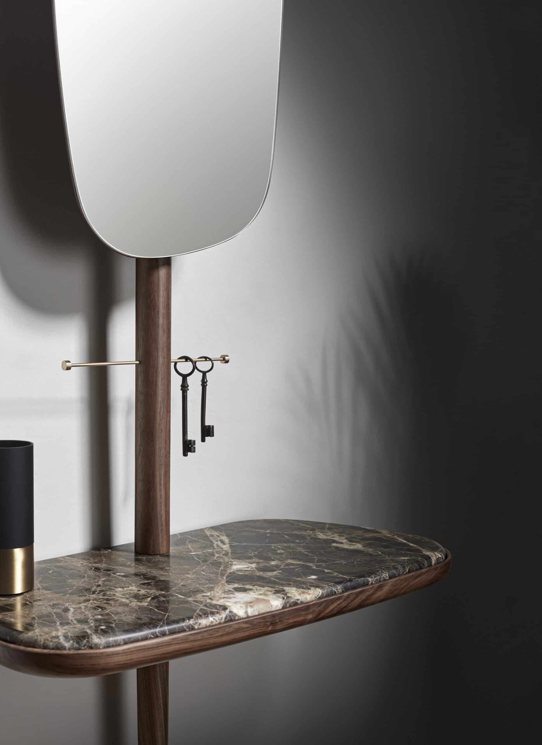 Wandkonsole mit Spiegel FOYER lite Holz