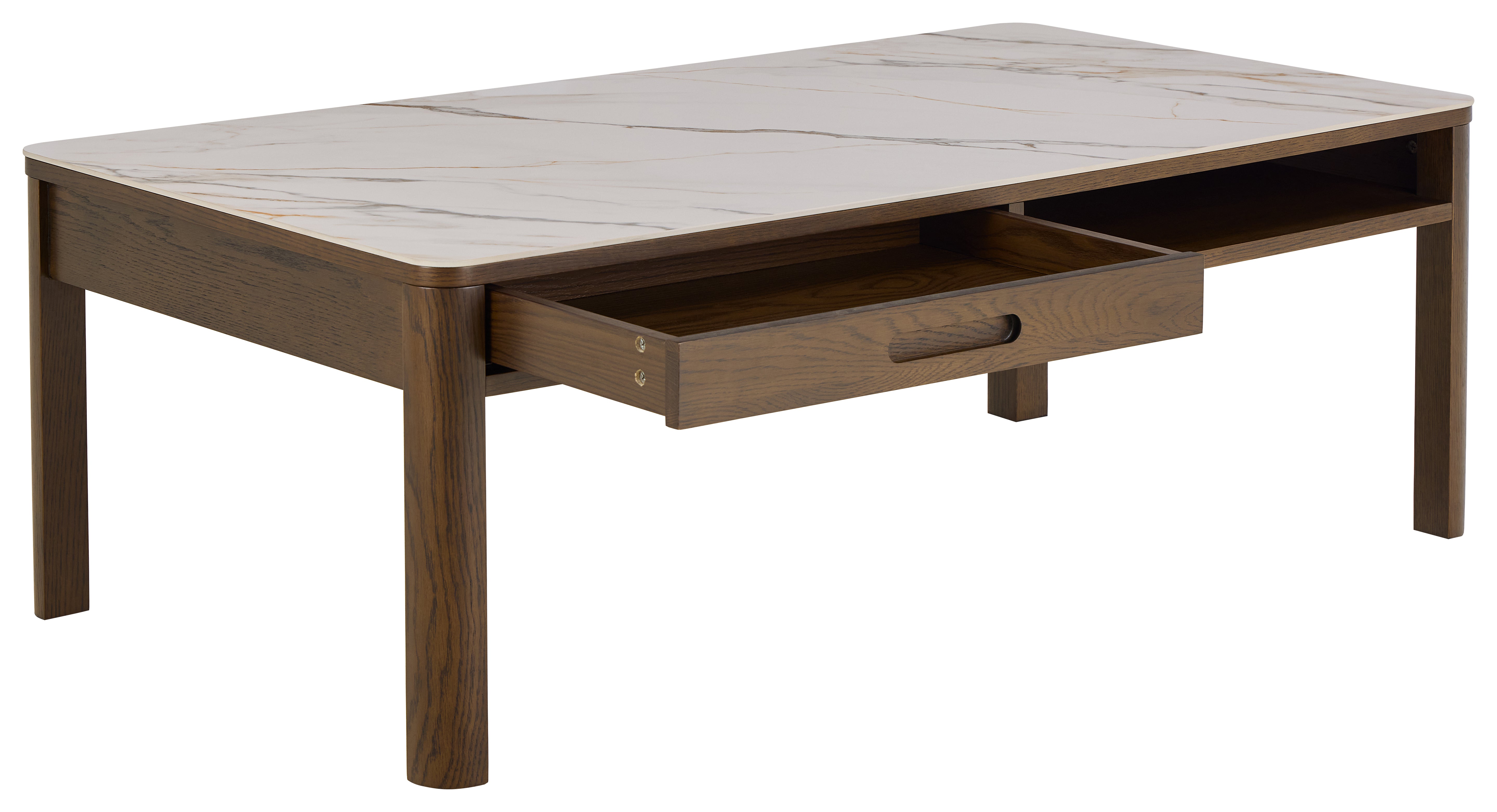 Salontafel met lade SOUTHAMPTON eikenfineer met keramisch blad