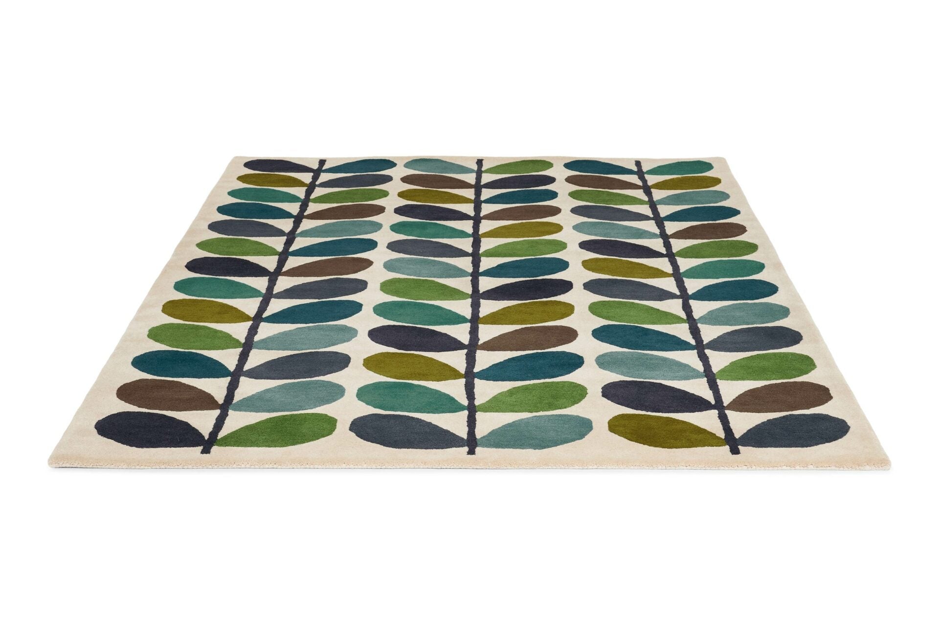 CLASSIC STEM KINGFISHER rug beige with green