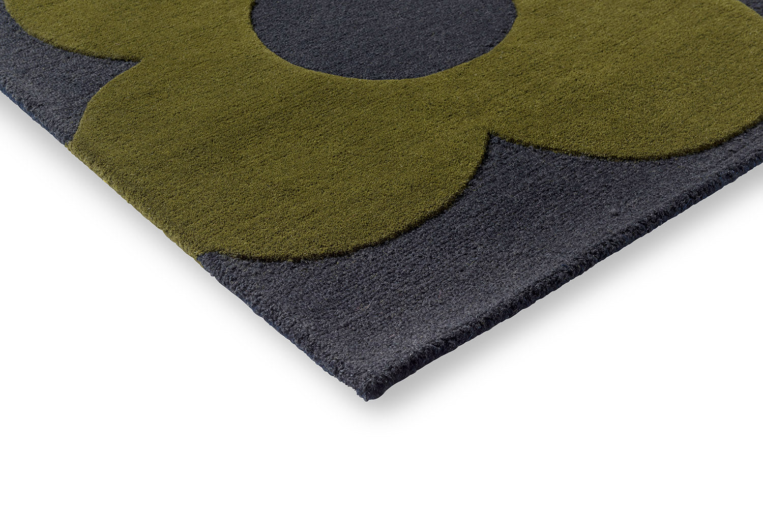 Vloerkleed SPRING STEM donkerblauw met groen