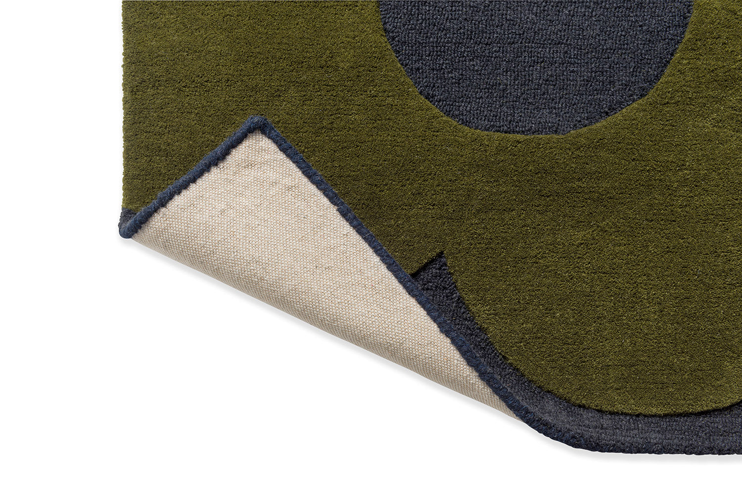 Vloerkleed SPRING STEM donkerblauw met groen
