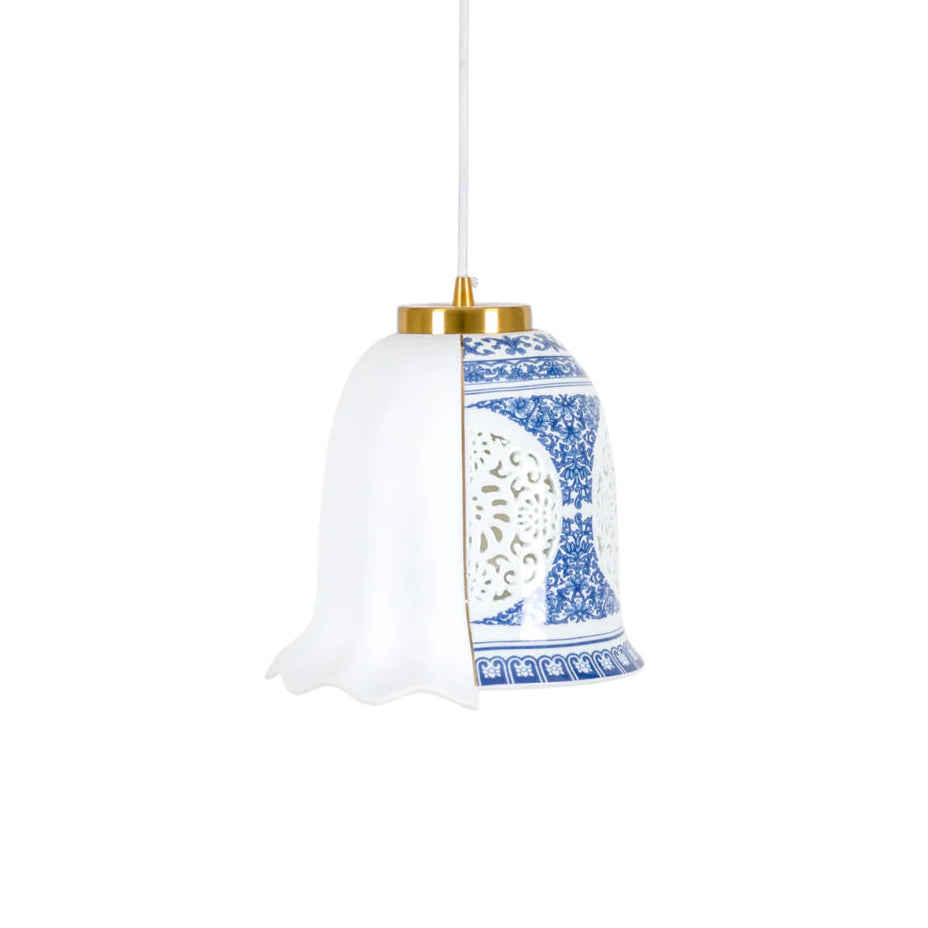 Pendant lamp HYBRID LAUVIA white porcelain