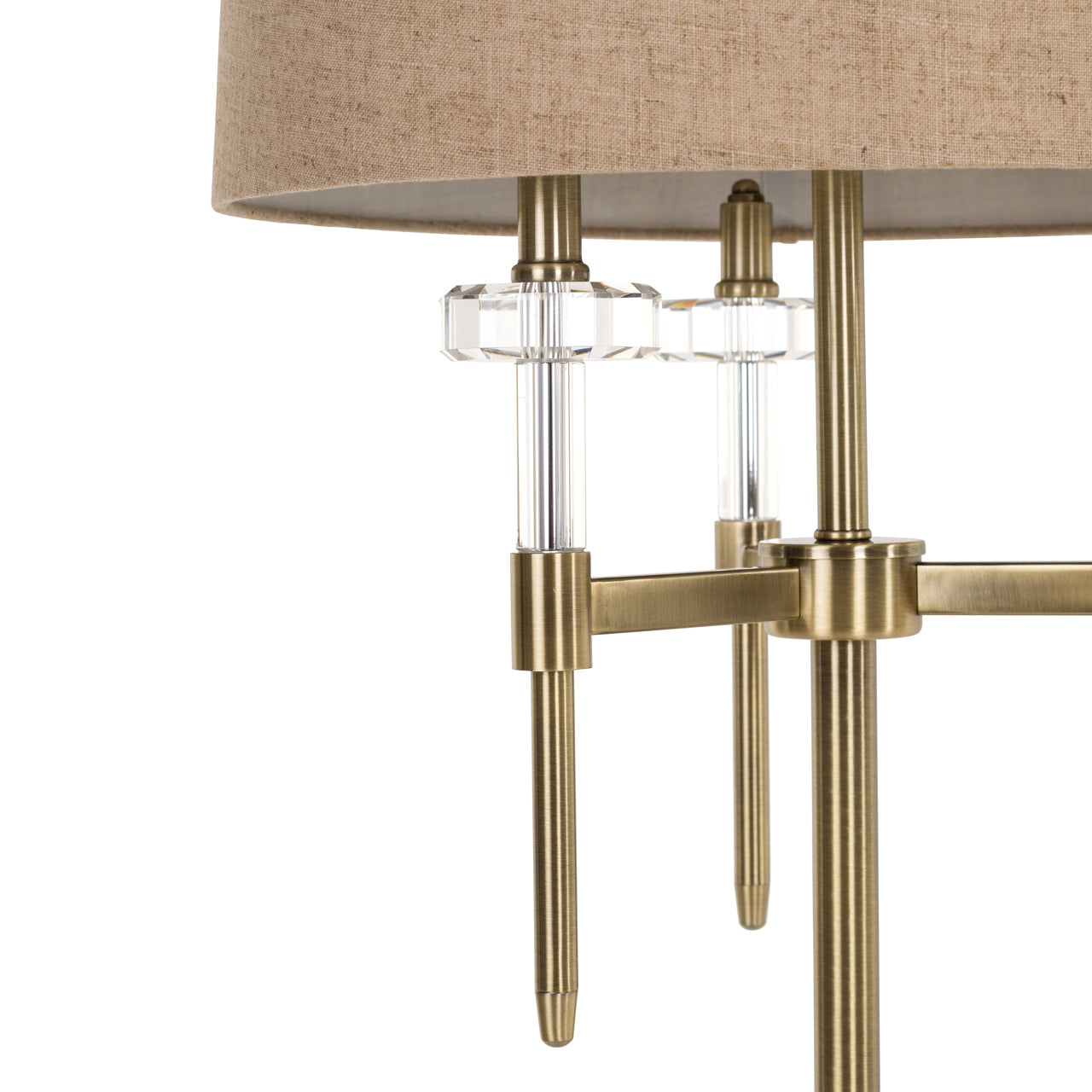 Vloerlamp JOSIE beige kap met gouden voet