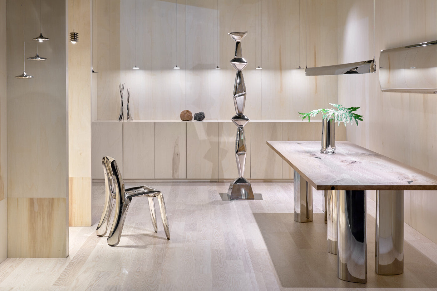 Pendelleuchten-Set LUNA inox