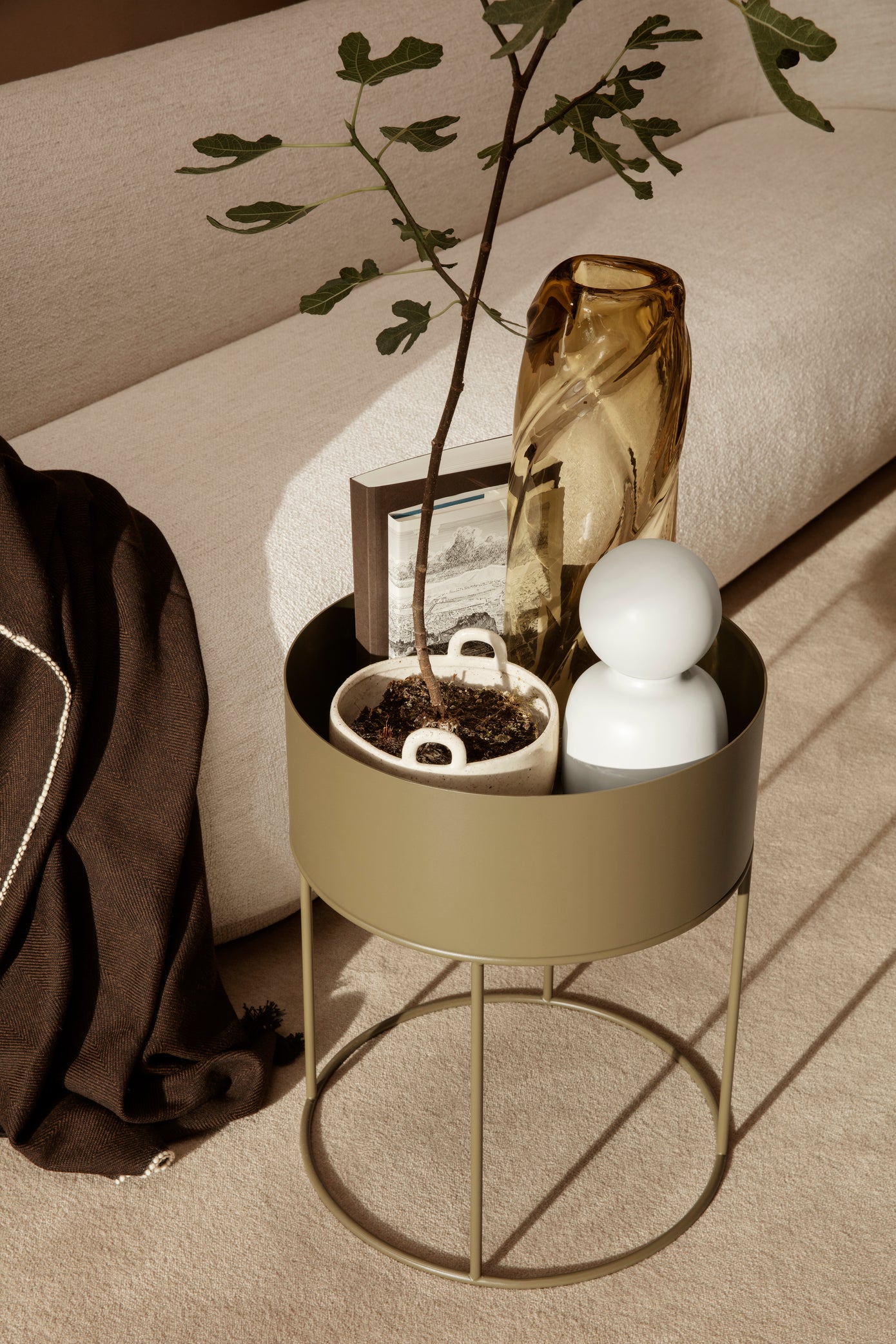 Ronde plantenbak PLANT BOX zwart
