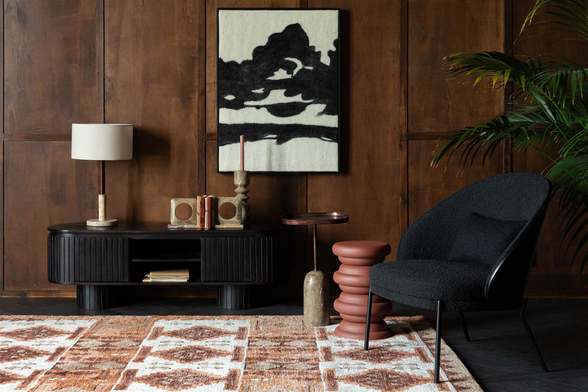 Vloerkleed MARON bruin met beige