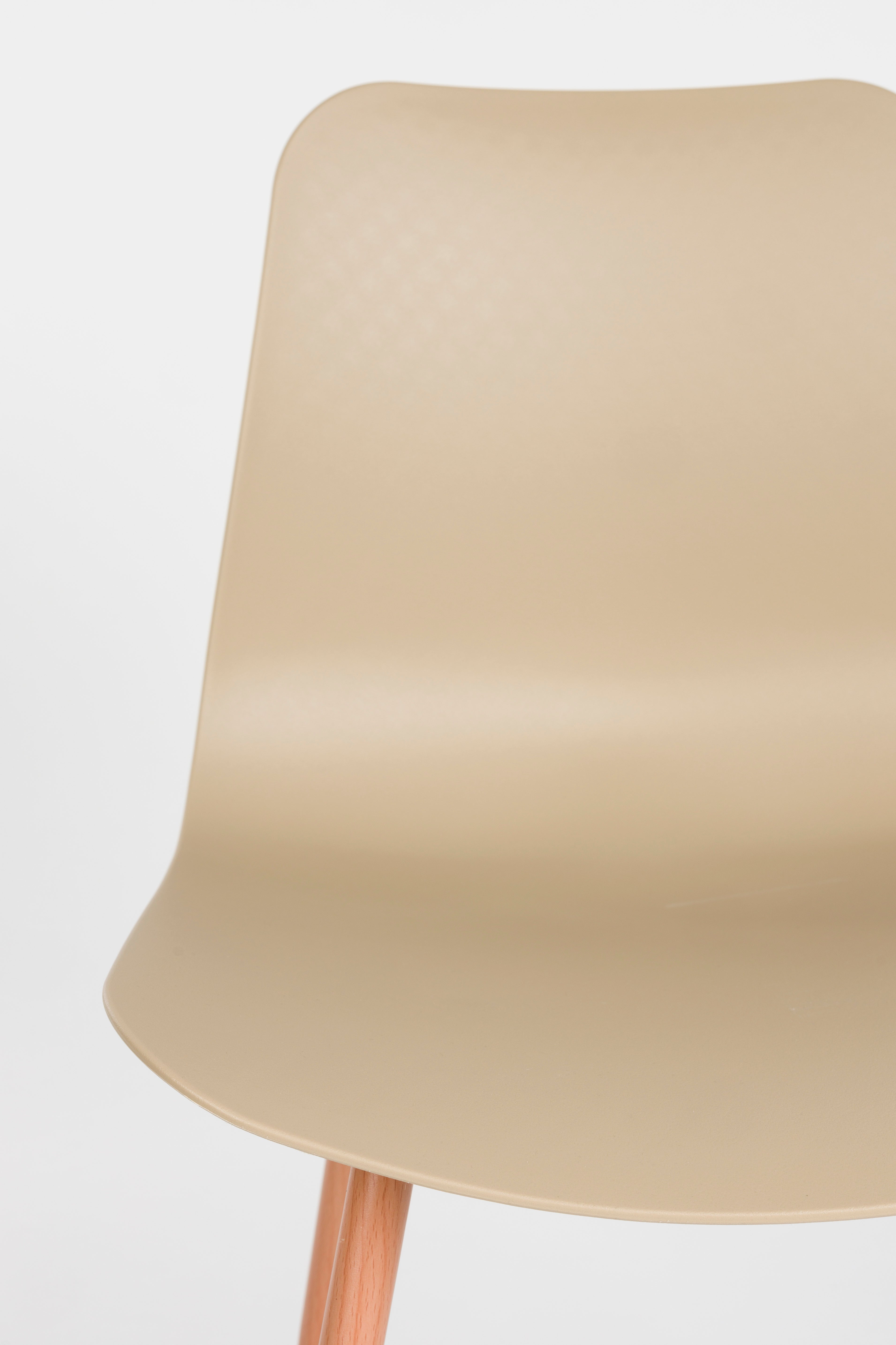 LEON chair beige with wooden base