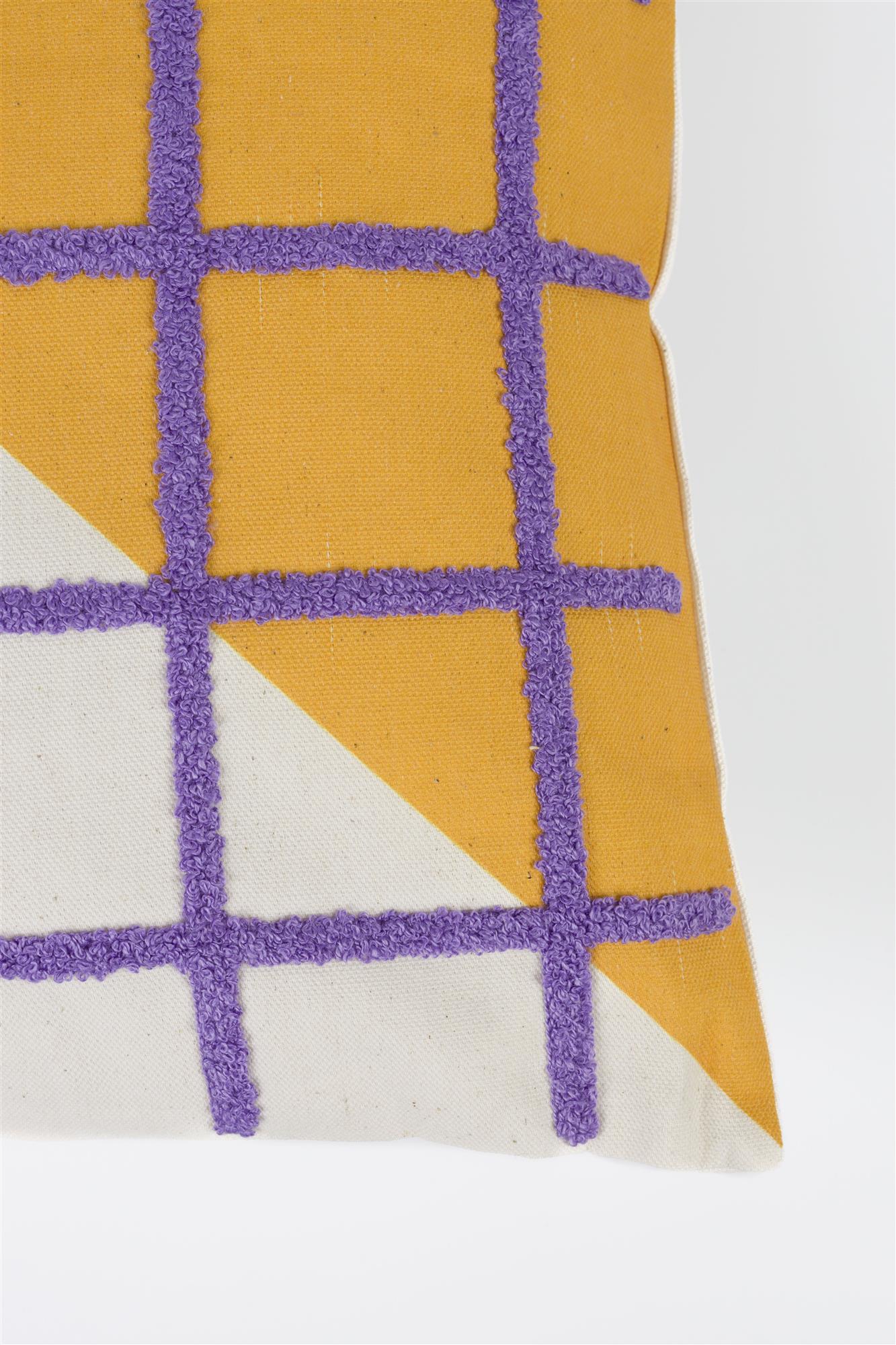 SOTA Kissen orange mit lila Karomuster