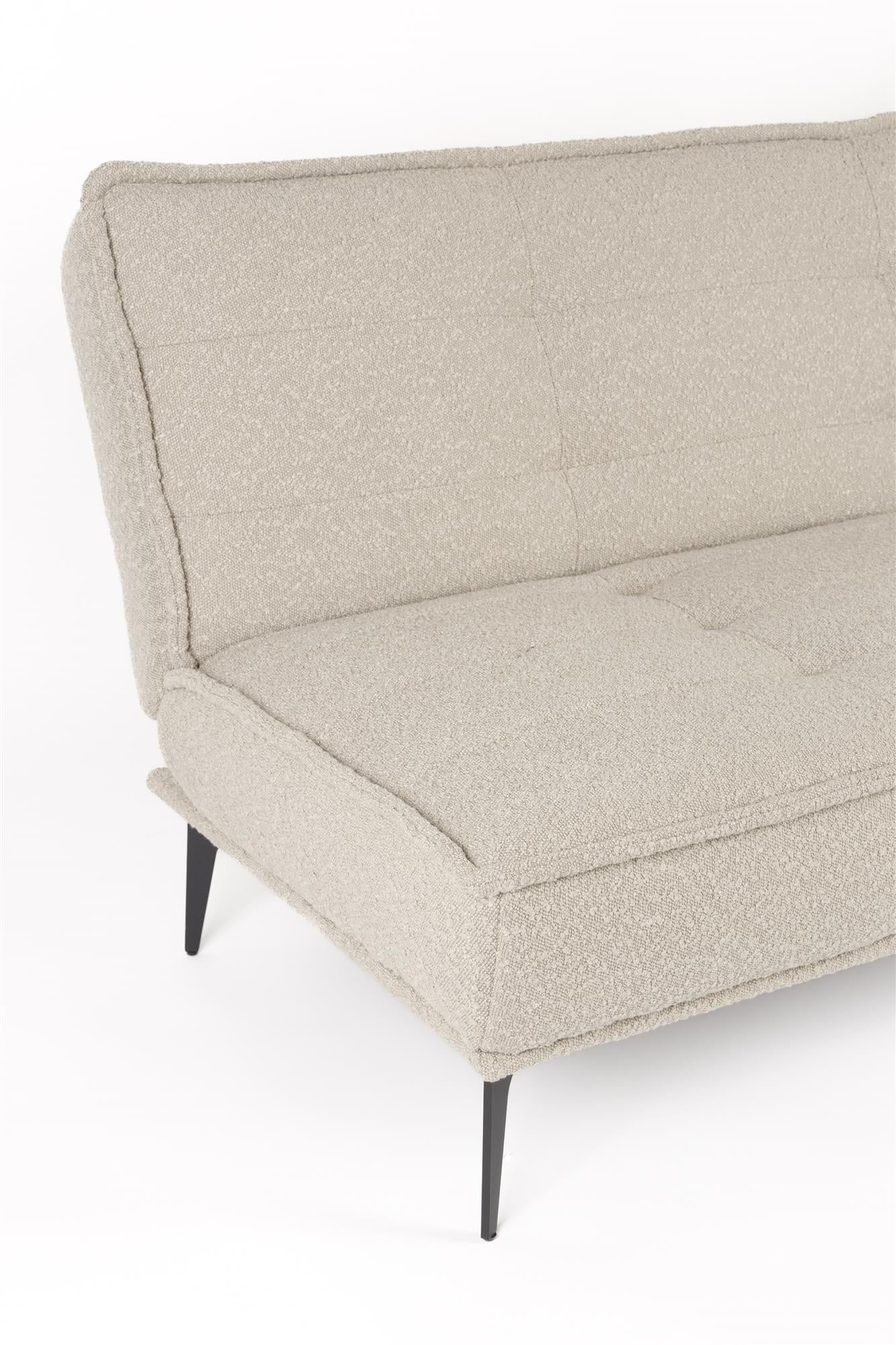 Ausziehbares Sofa CIELKE beige mit schwarzem Gestell