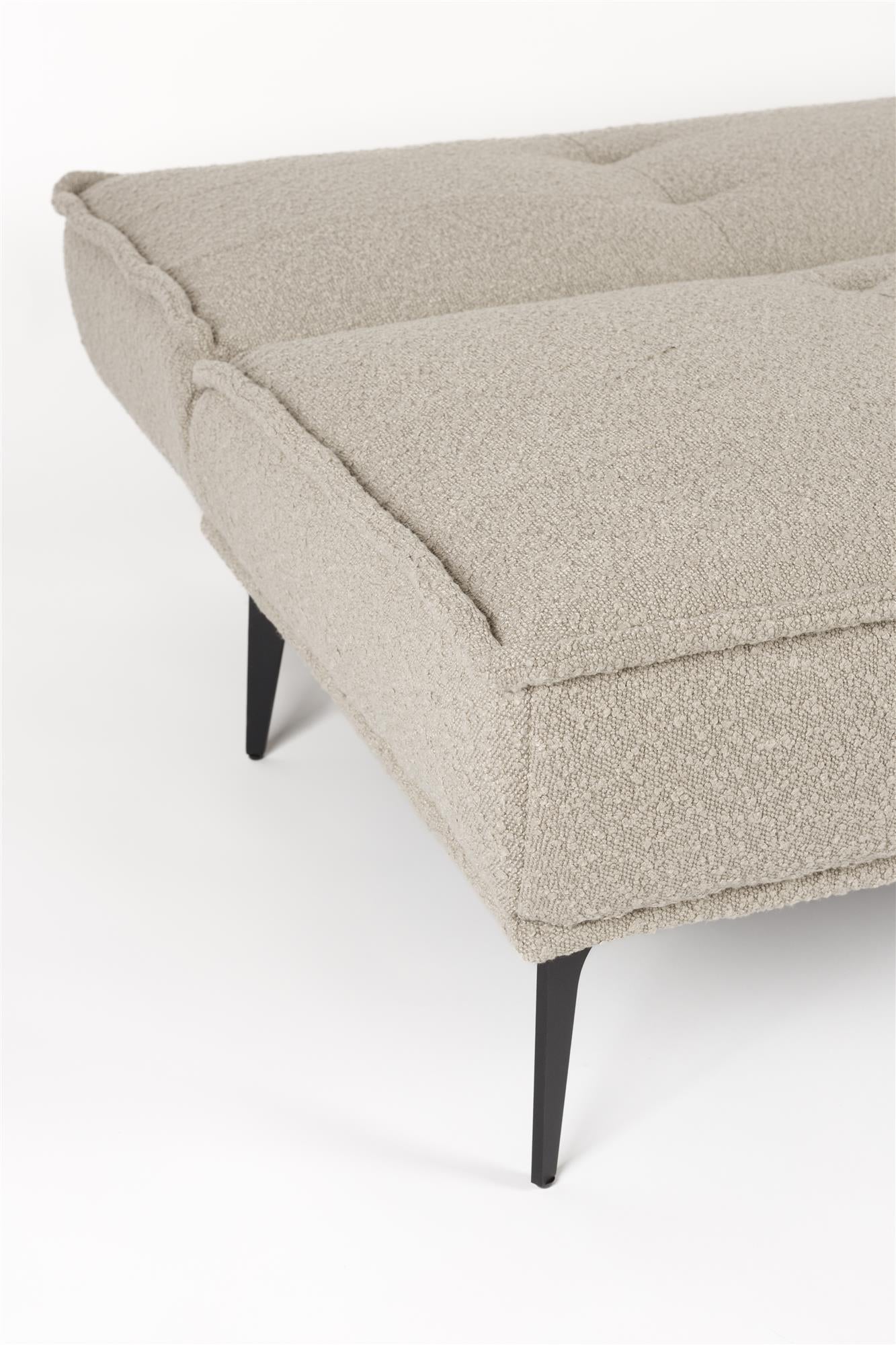 Ausziehbares Sofa CIELKE beige mit schwarzem Gestell