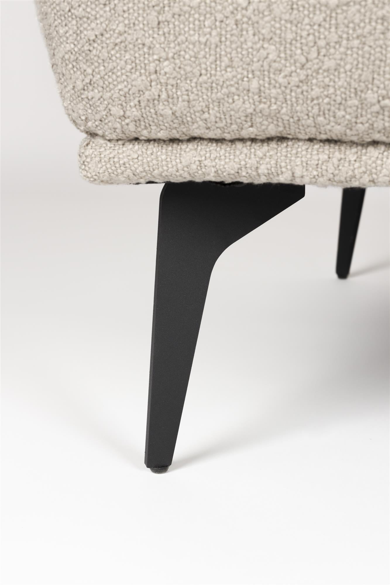 Ausziehbares Sofa CIELKE beige mit schwarzem Gestell