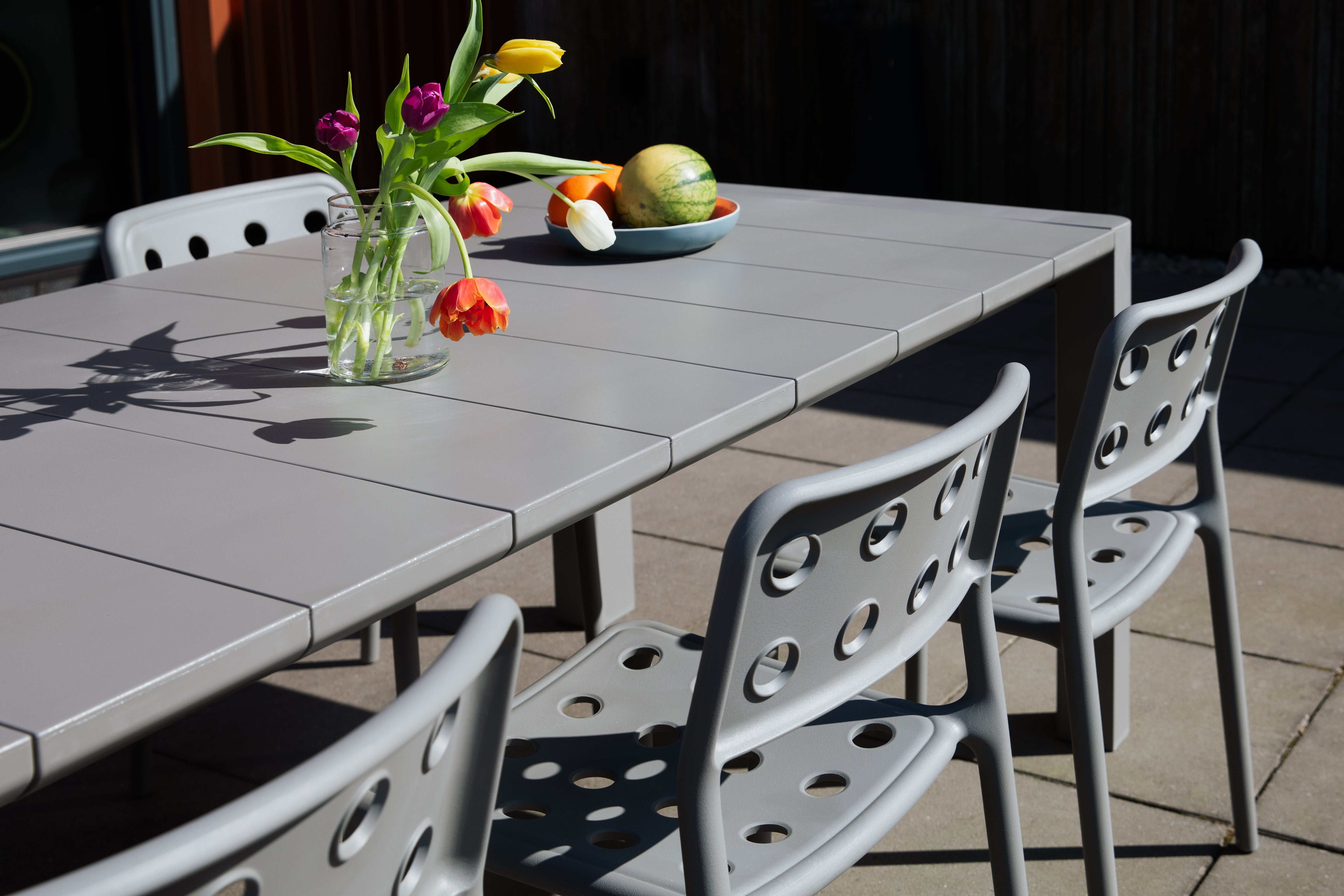 Tuin tafel ALBAN grijs