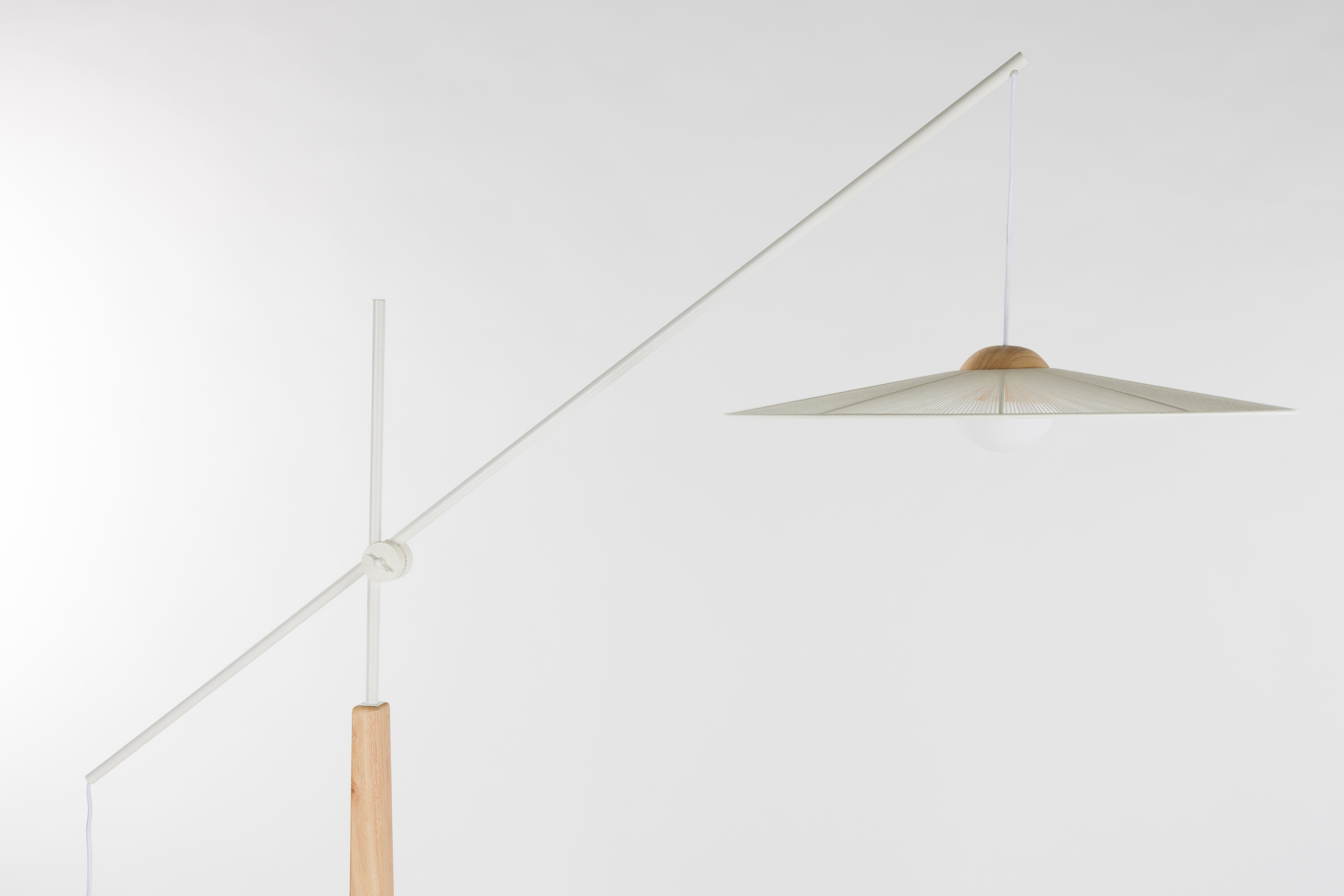 Vloerlamp met arm BELLE gebroken wit