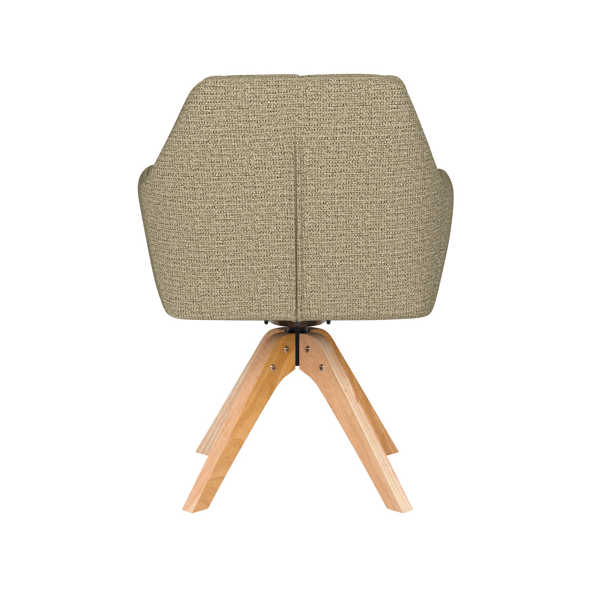 Draaistoel PETE groen met houten basis