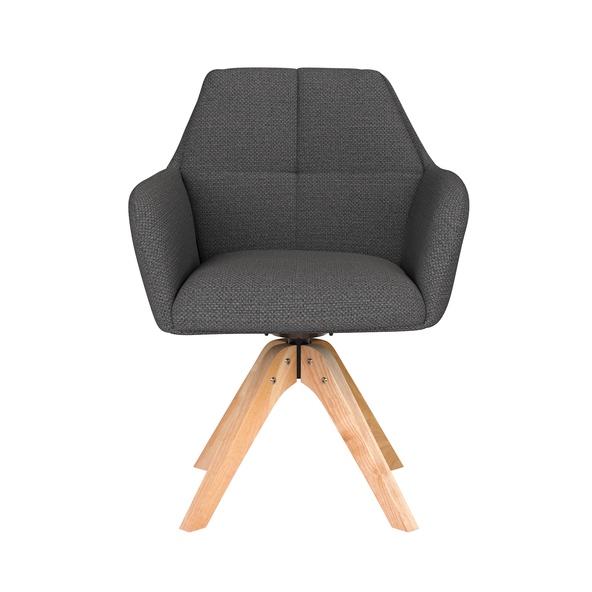 PETE swivel chair gray with wooden base