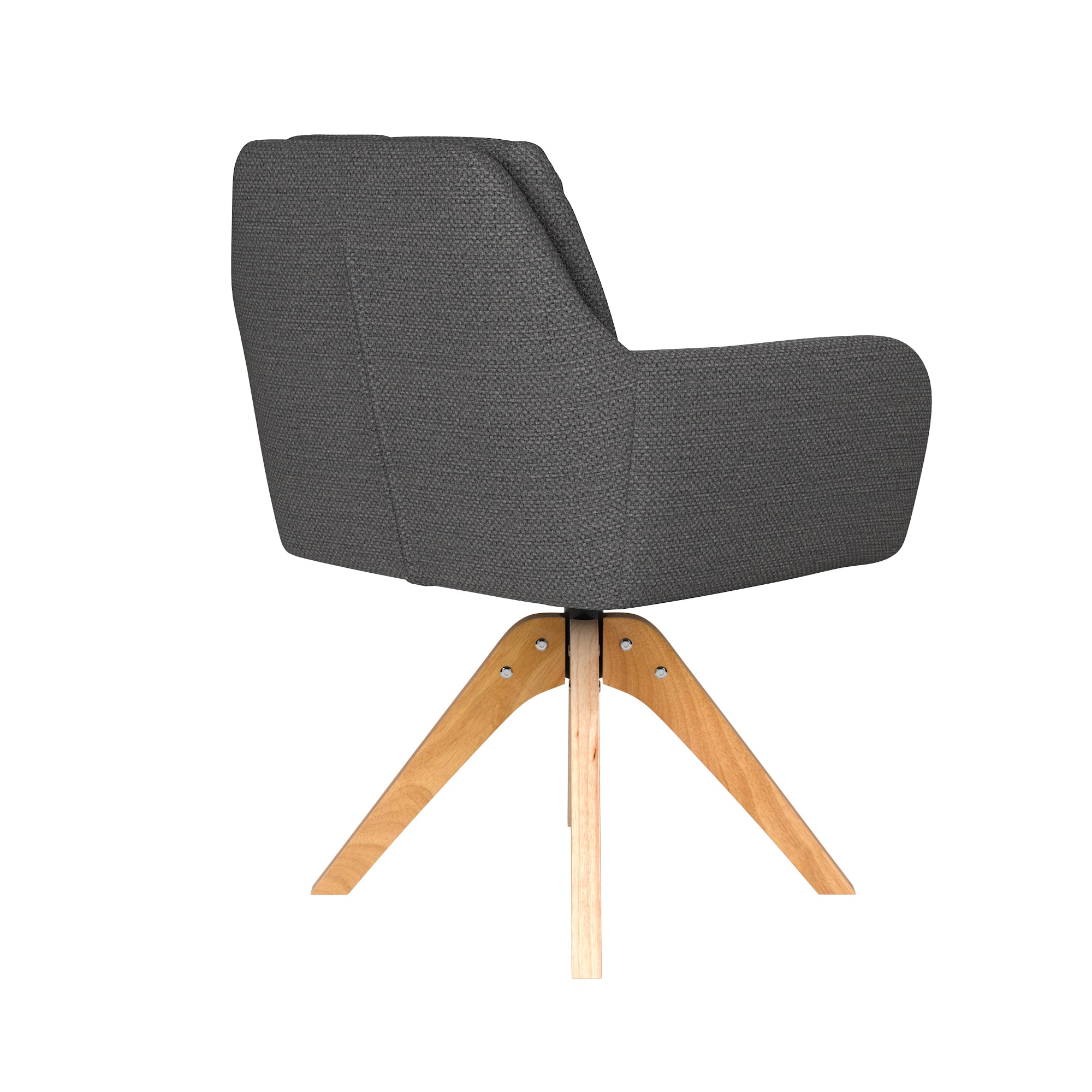 PETE swivel chair gray with wooden base