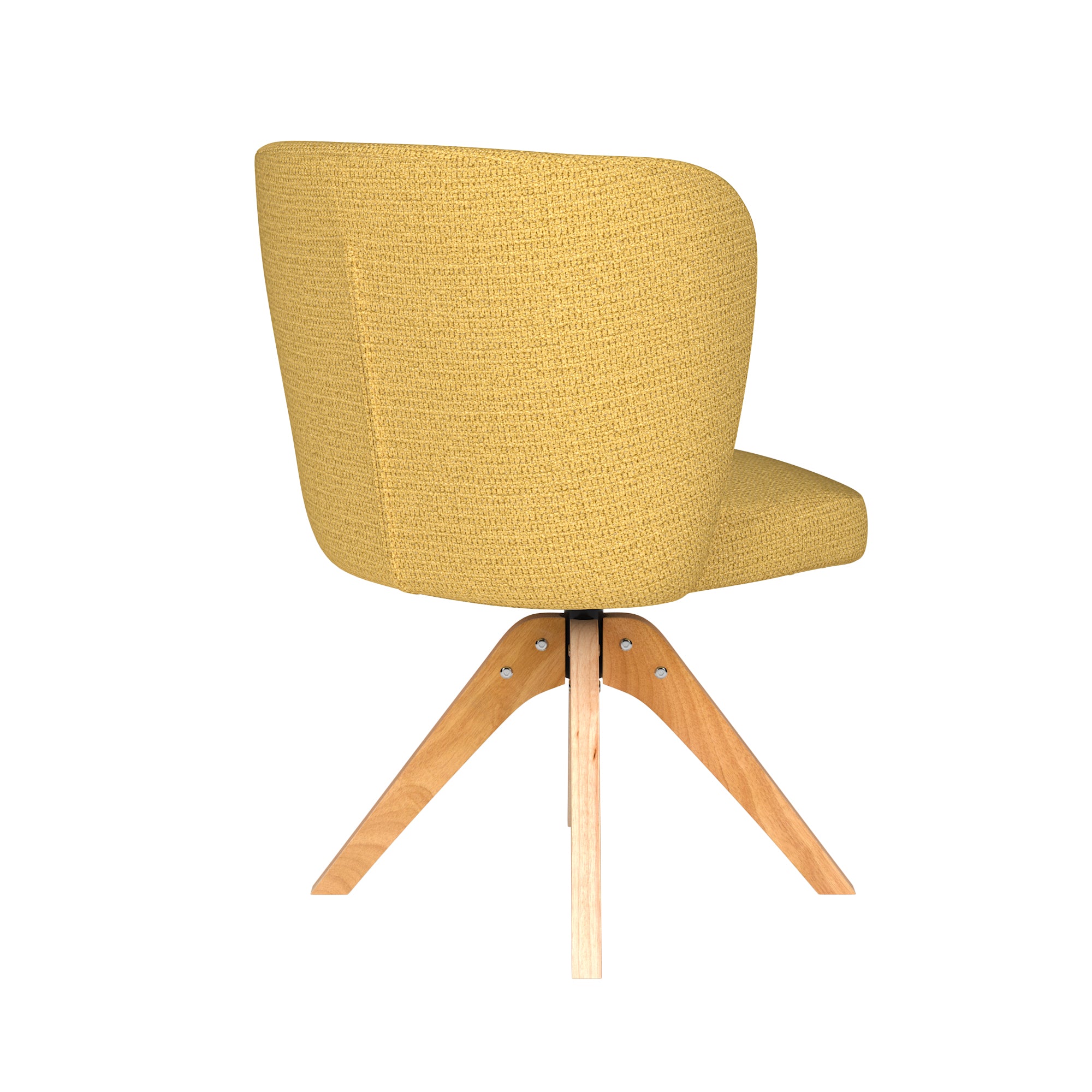 STAN yellow swivel chair with wooden base
