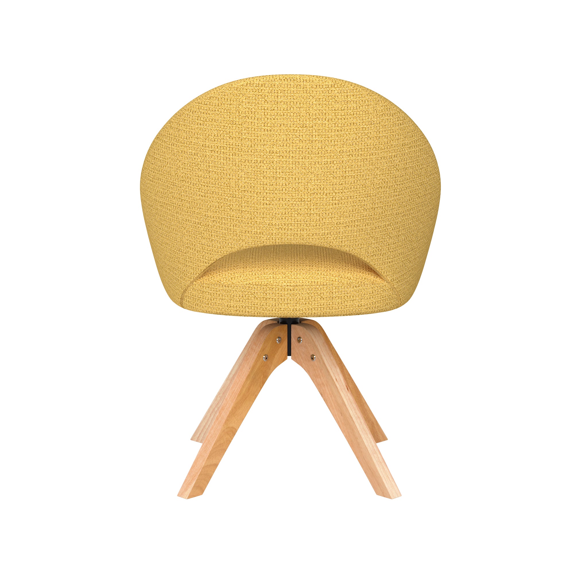 Draaistoel MICK geel met houten basis