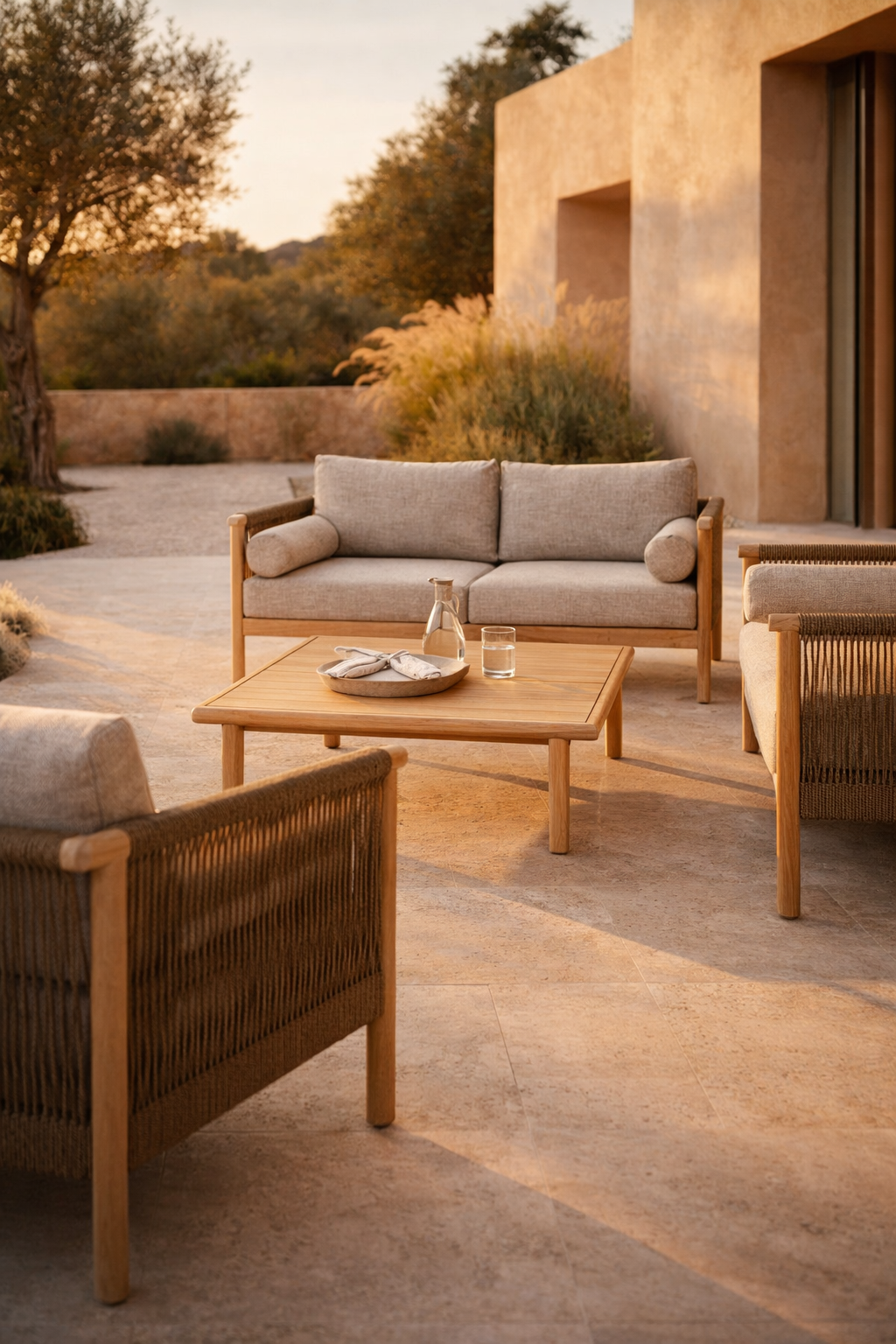 Tuinset OASIS grijs met acaciahout