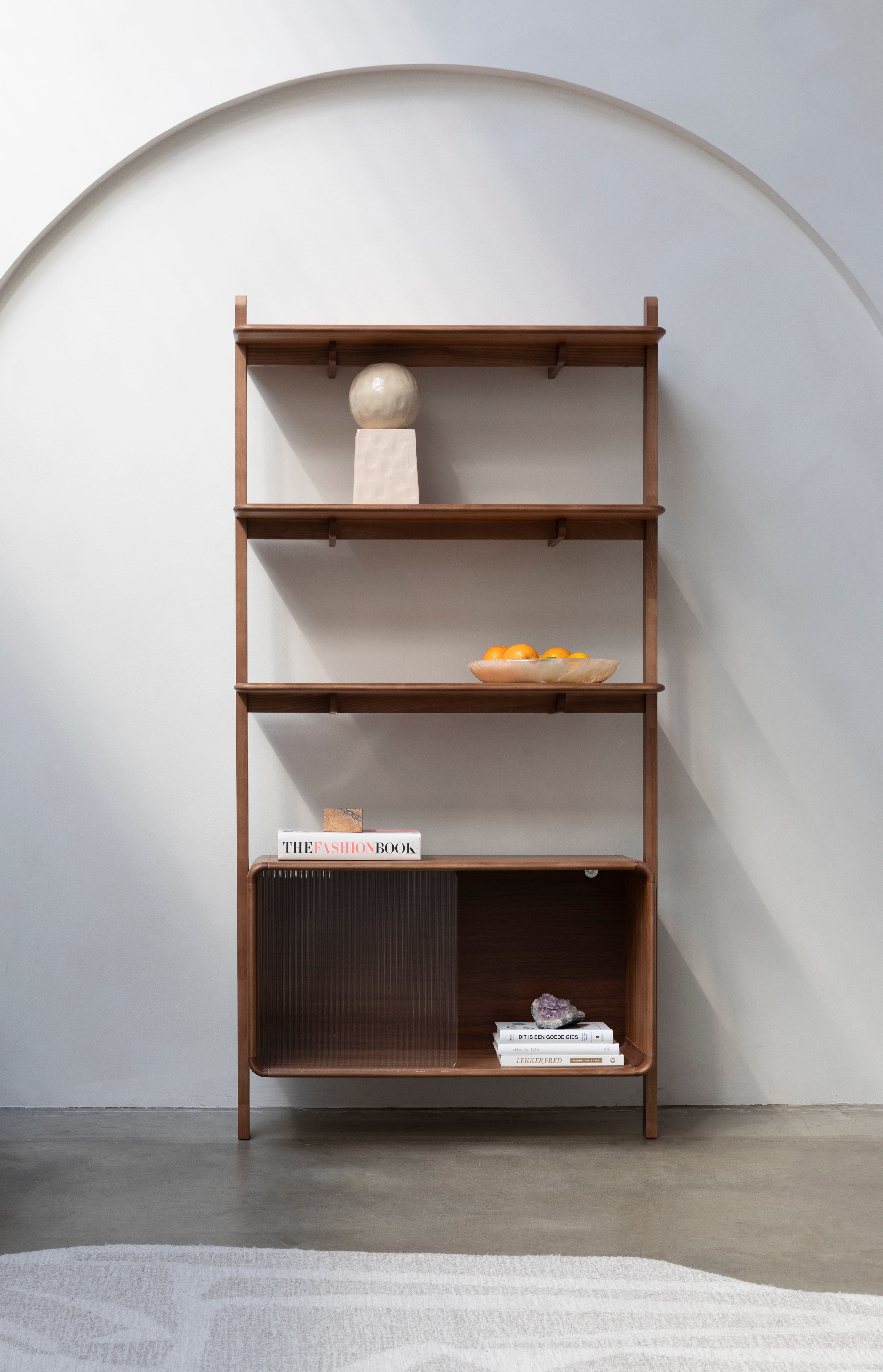 RISE dark veneer shelf