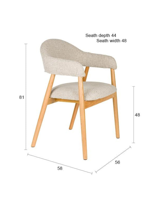 Stuhl INDY hellbraun mit Holzgestell