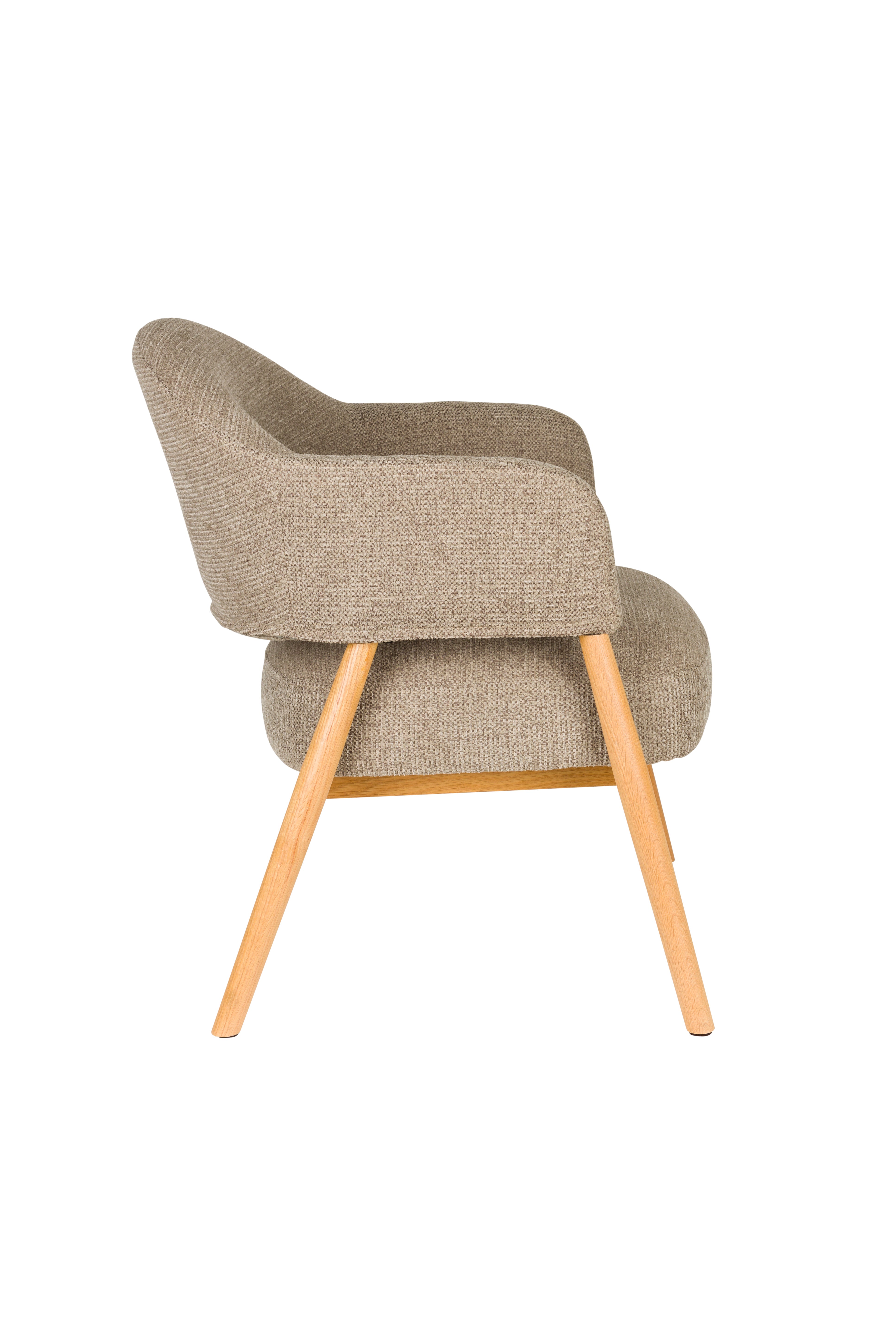 Fauteuil INDY bruin met houten basis