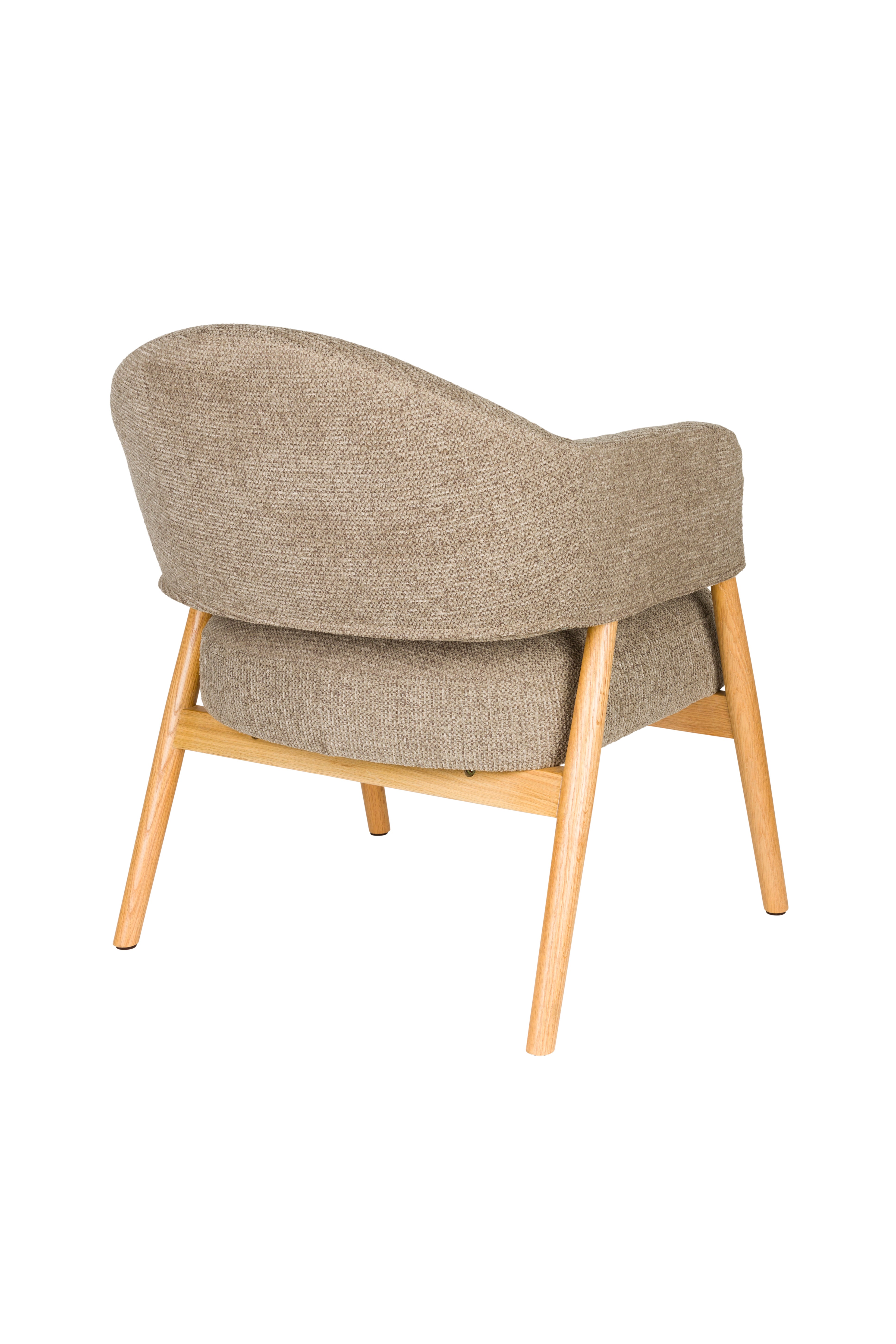 Fauteuil INDY bruin met houten basis