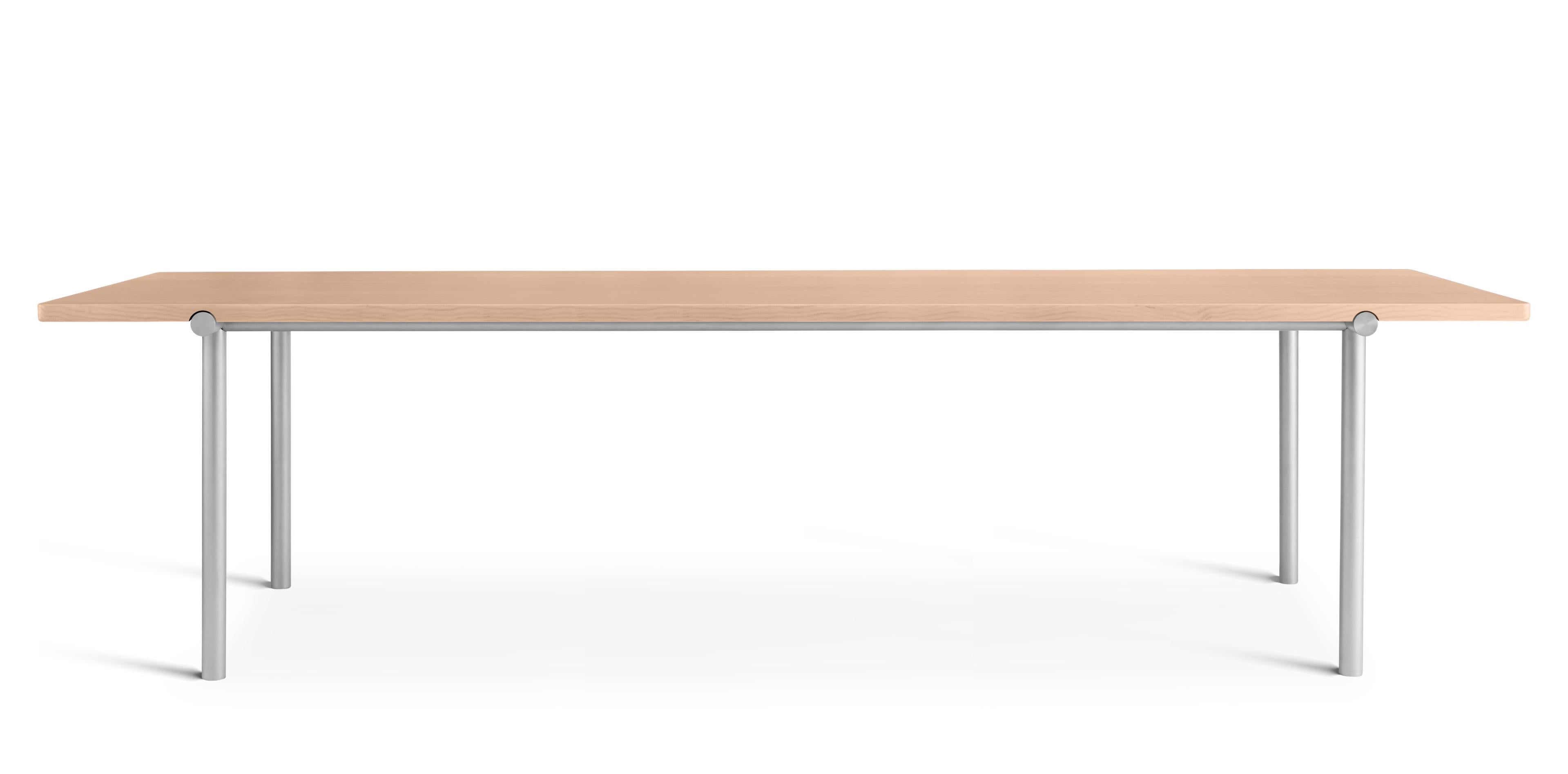 Bruine TUBBY TUBE tafel met aluminium basis