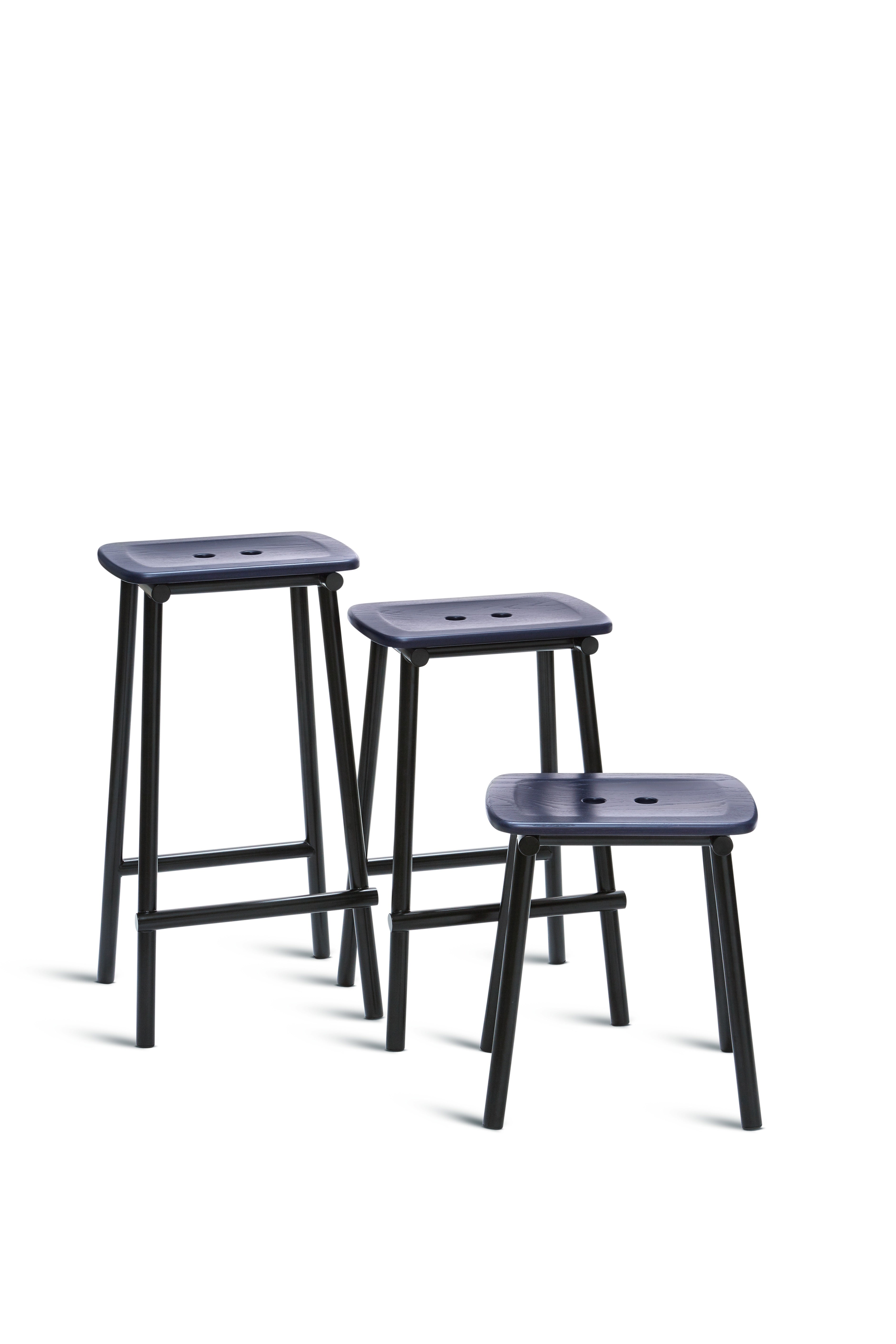 TUBBY TUBE stool navy blue with black base