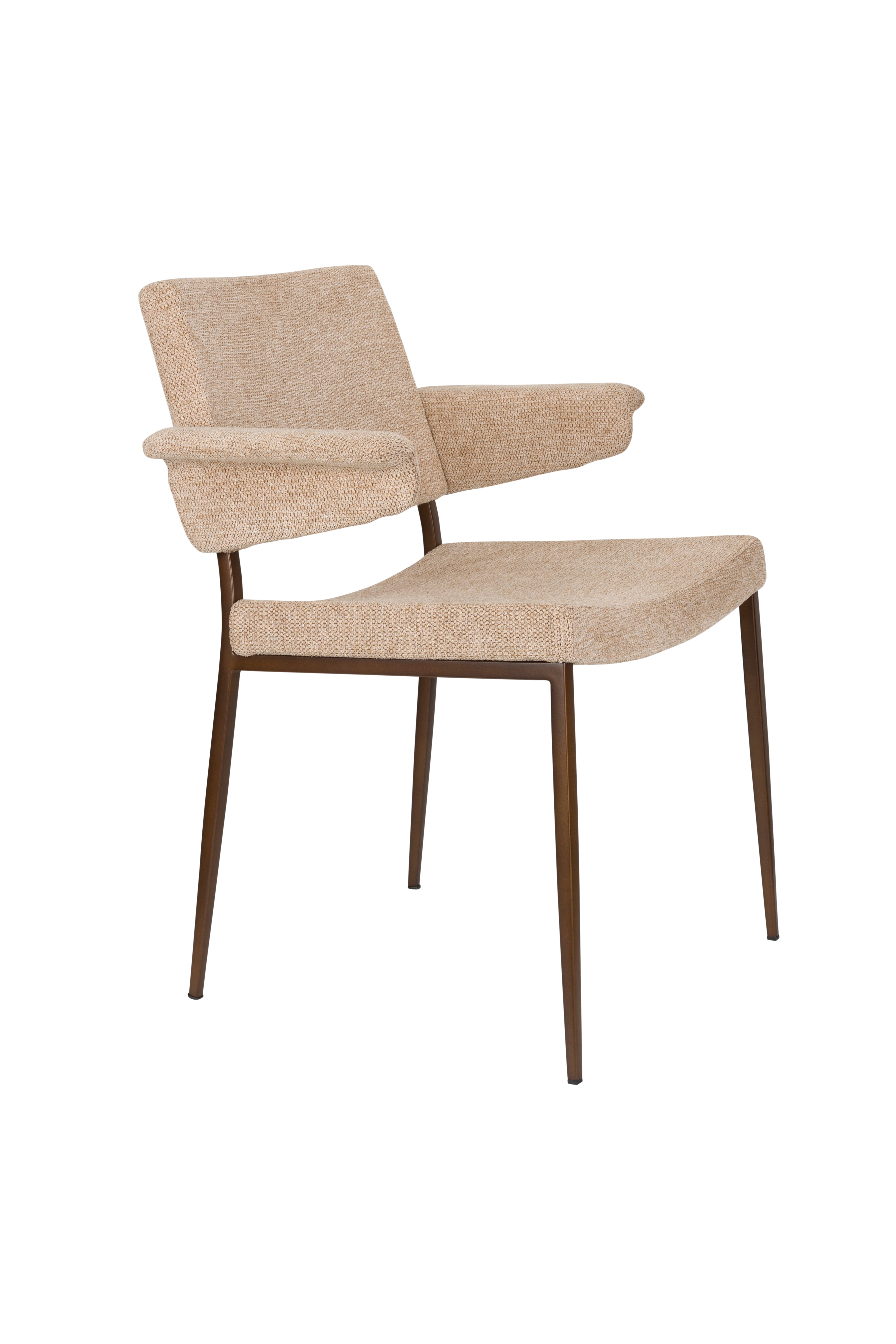 Stuhl PORTLAND beige mit braunem Gestell