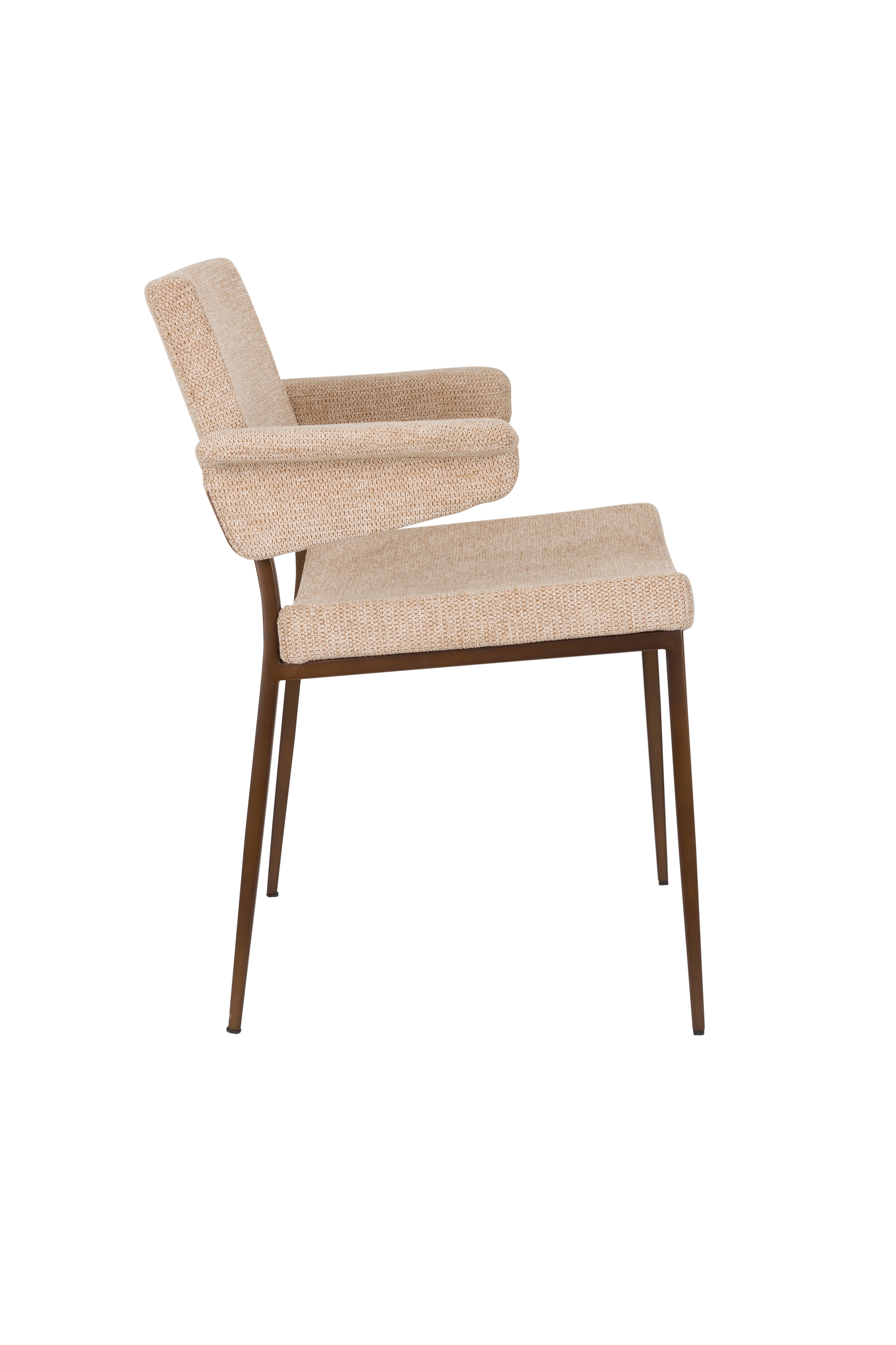 Stuhl PORTLAND beige mit braunem Gestell