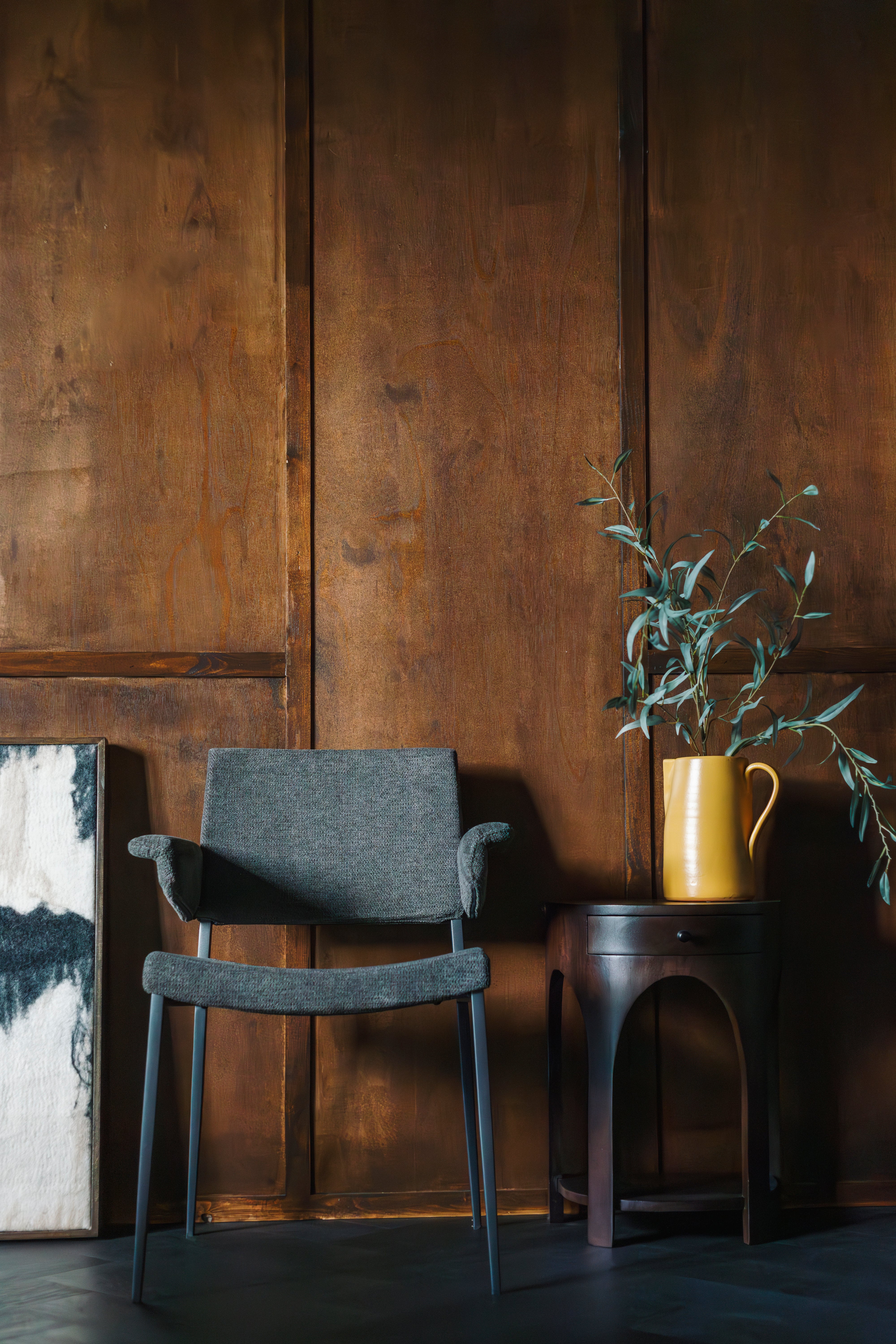 Stoel PORTLAND grijs met donkergrijze basis