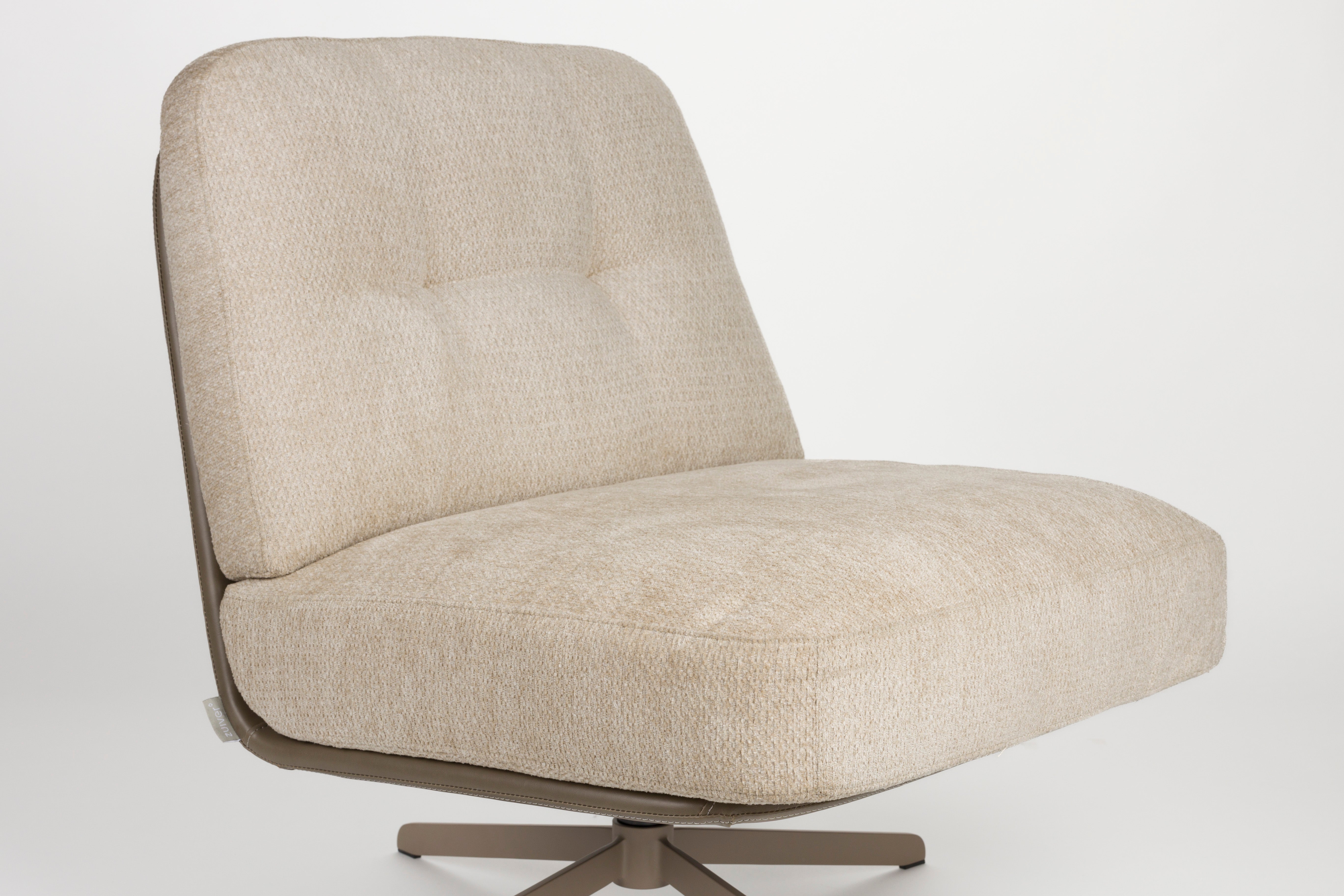 BENJAMIN armchair beige eco-leather with beige base