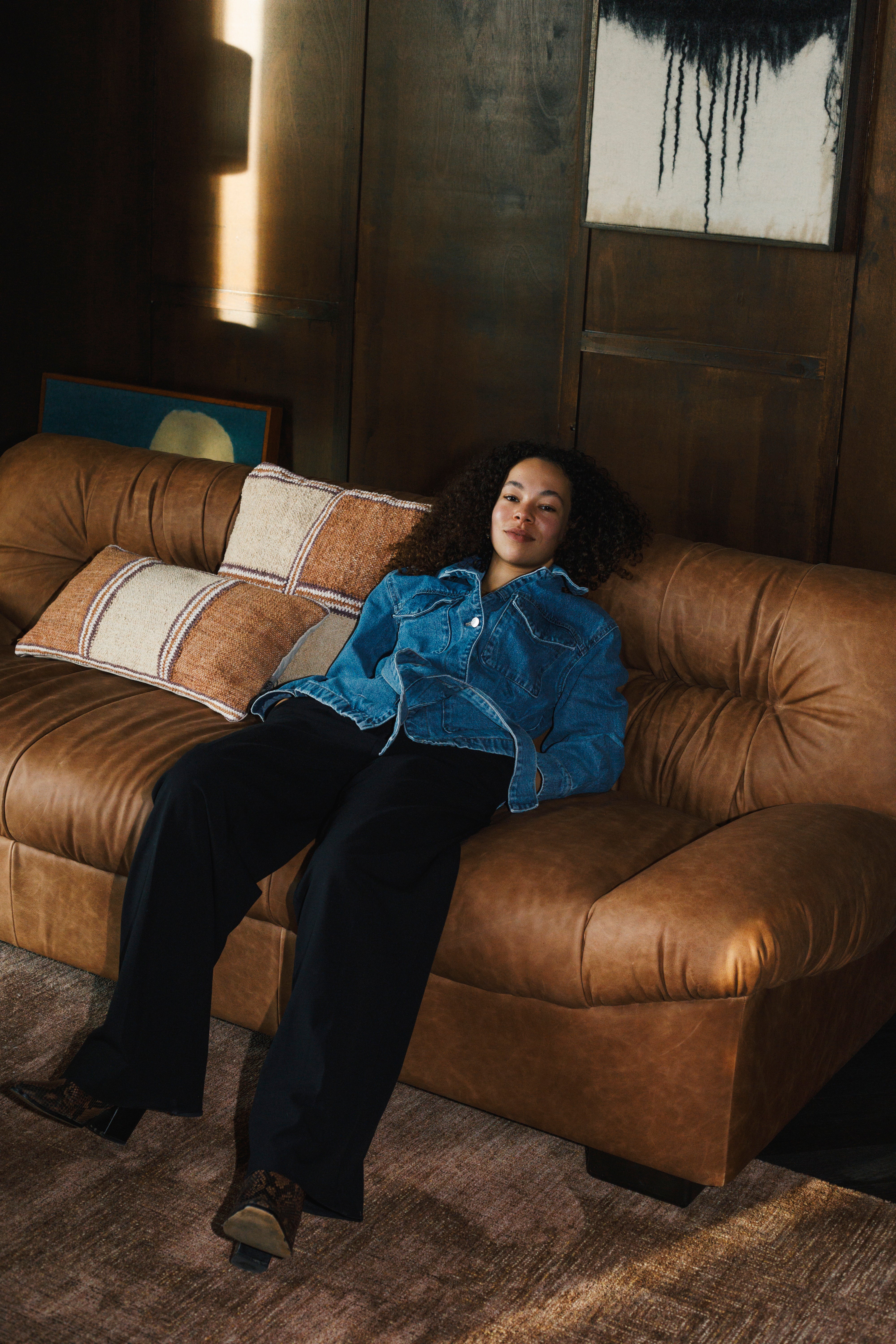 Bank DOUGLAS cognackleurig leer