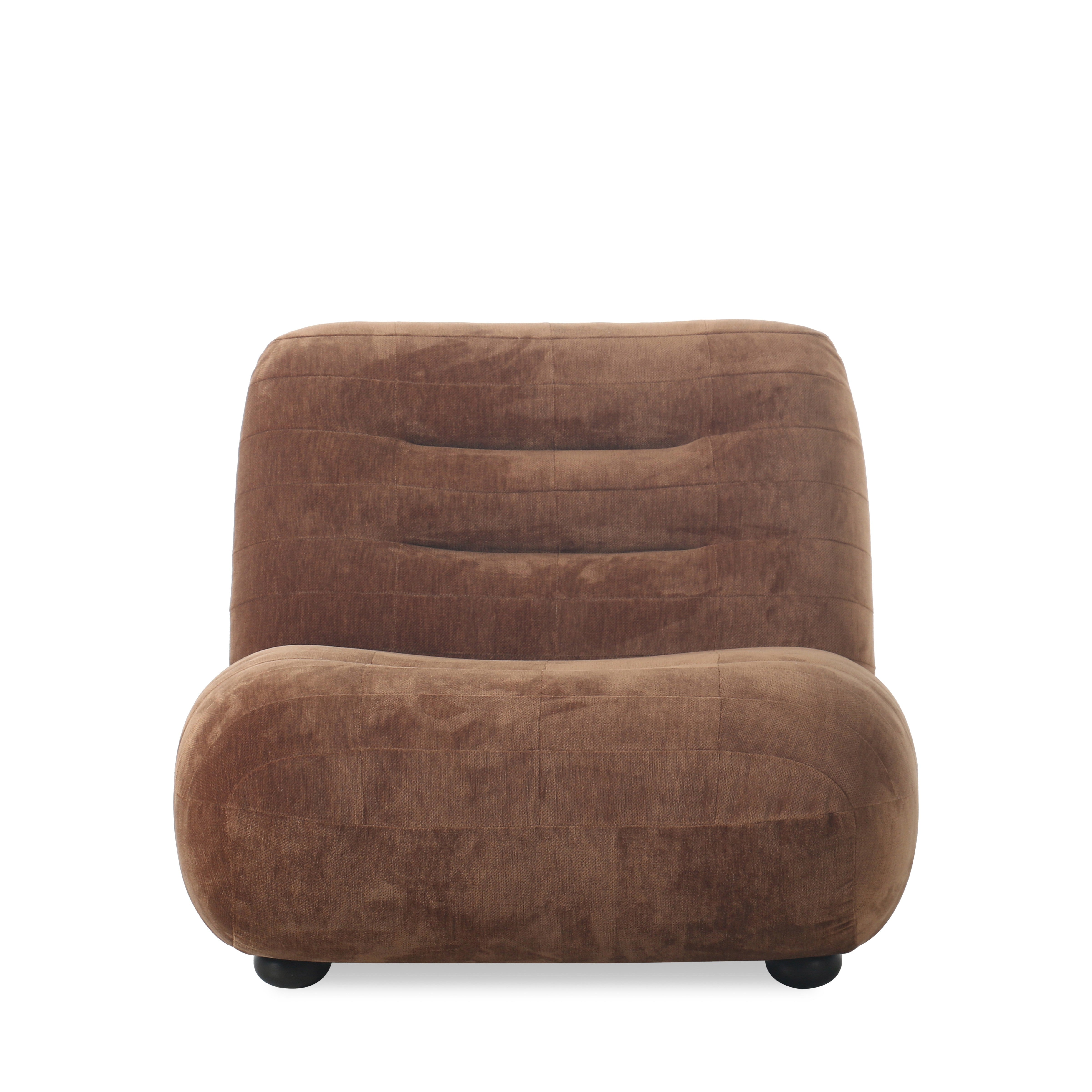 Fauteuil WYATT cognac fluweel