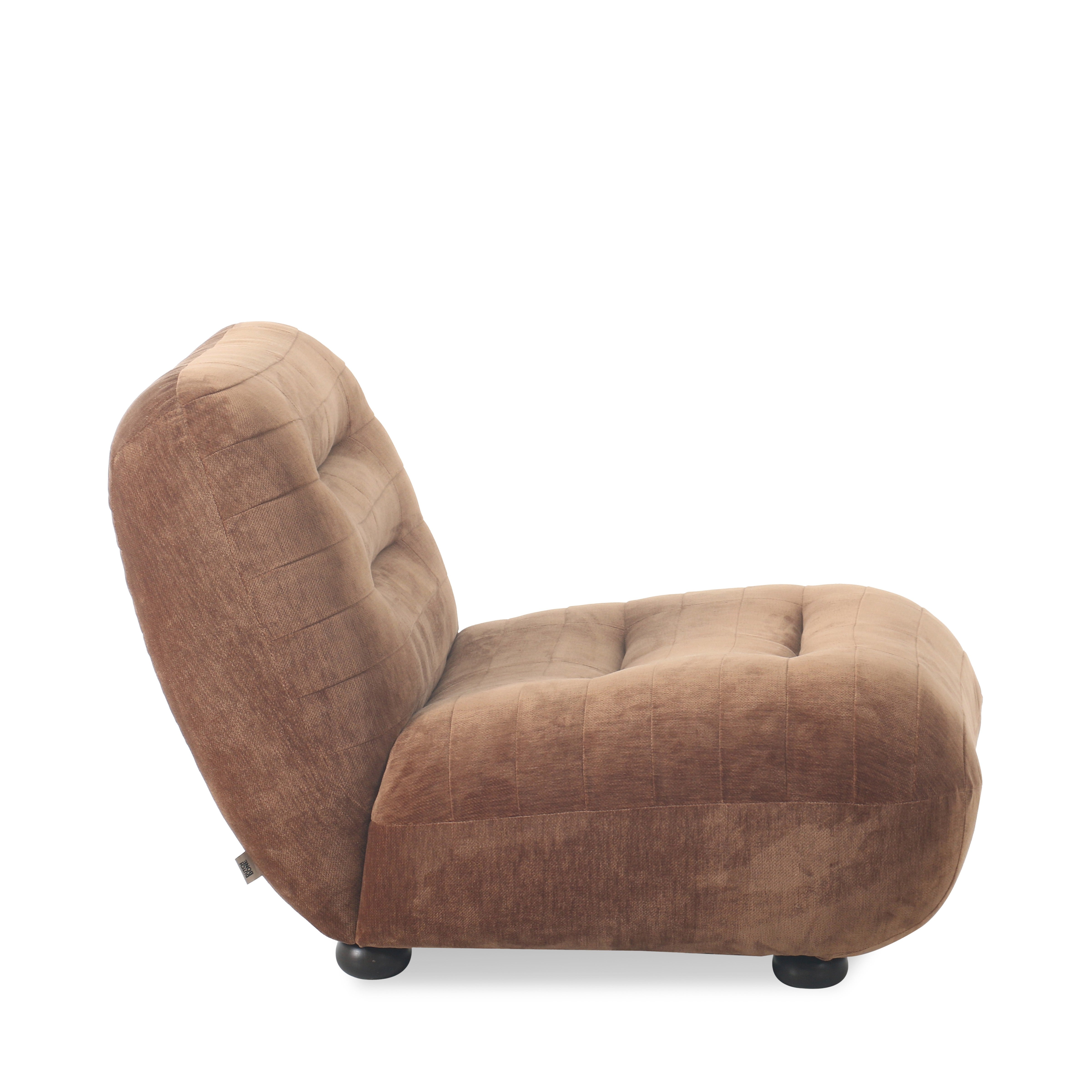 Fauteuil WYATT cognac fluweel