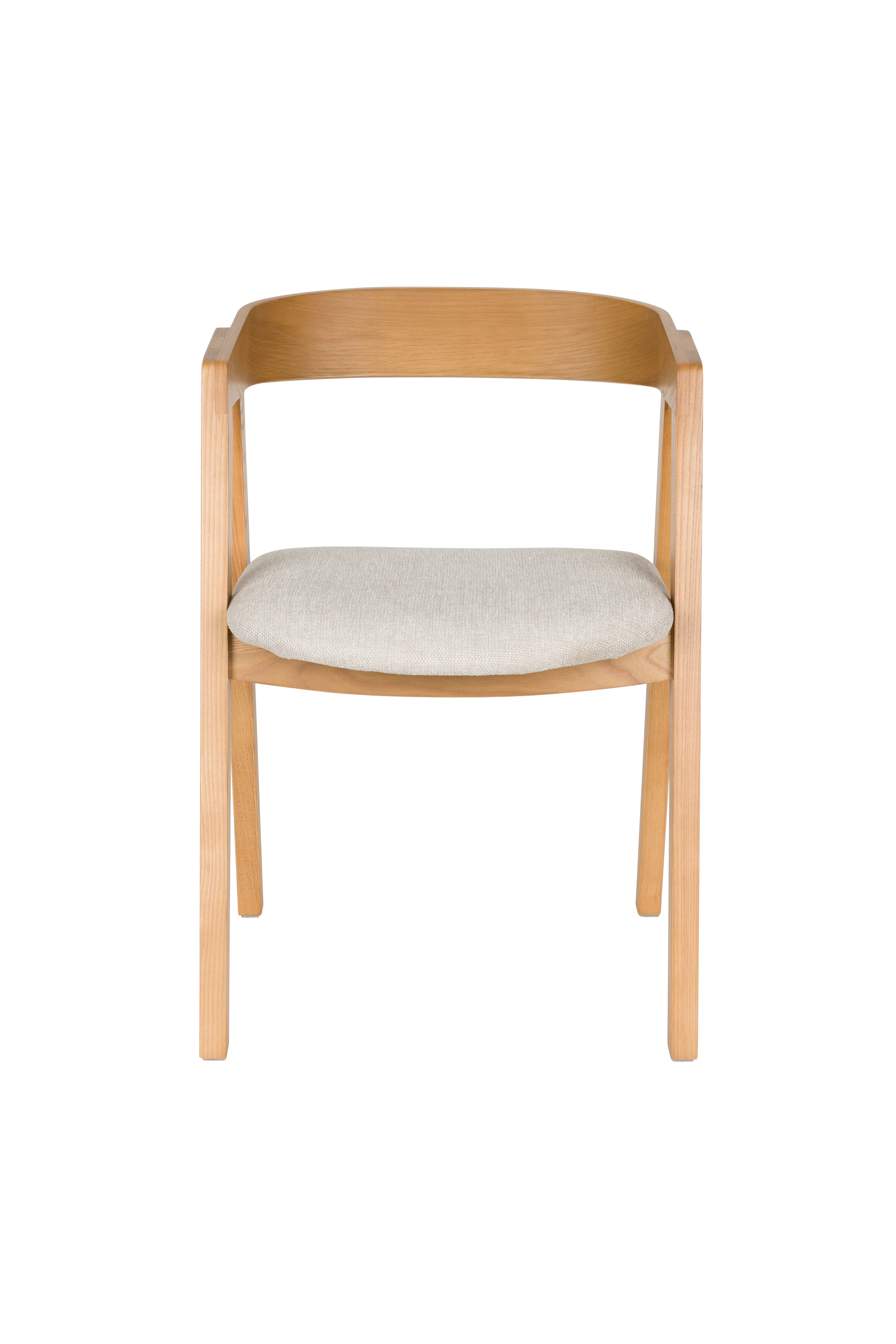 Stoel MADS van essenhout met een beige zitting