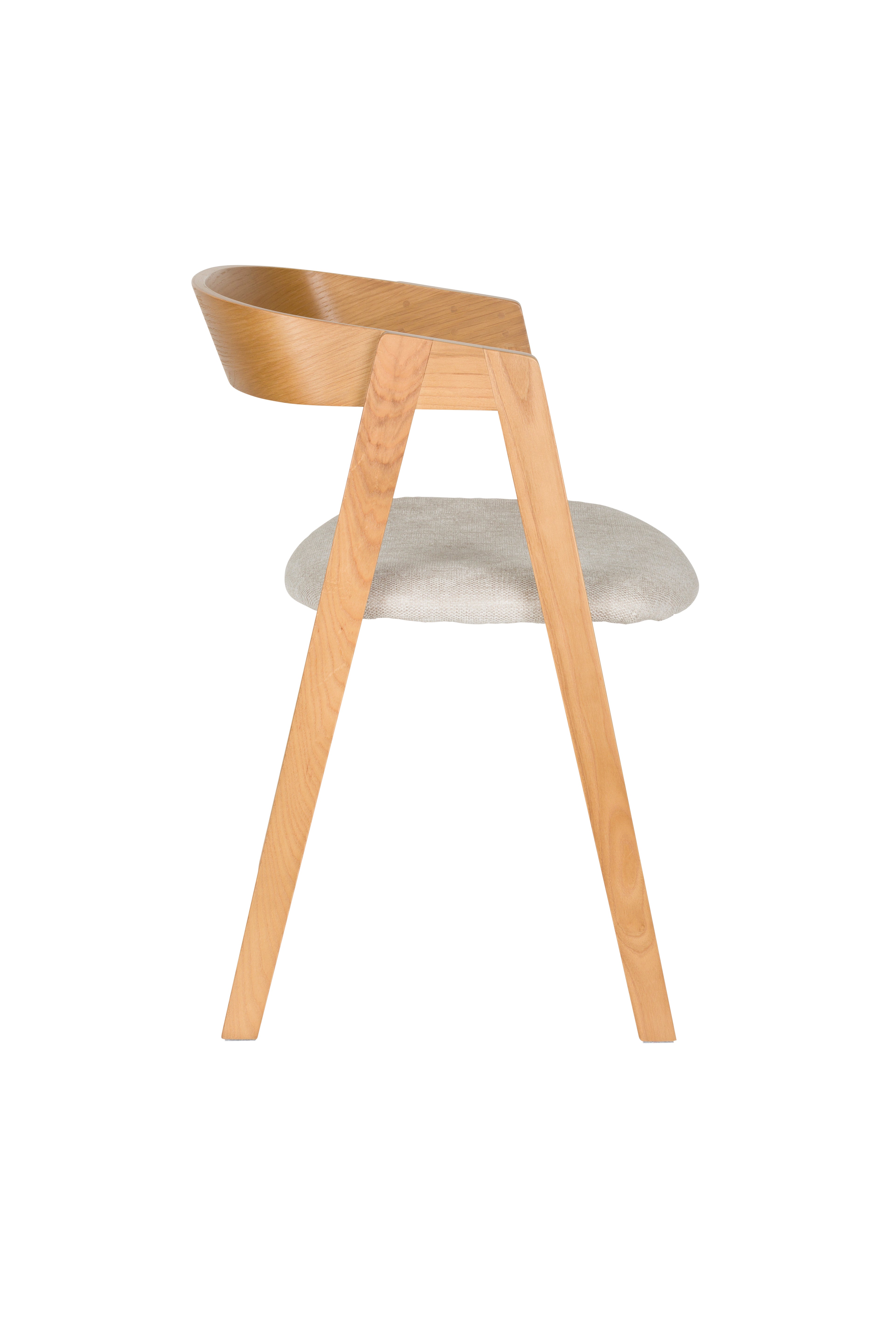 Stoel MADS van essenhout met een beige zitting
