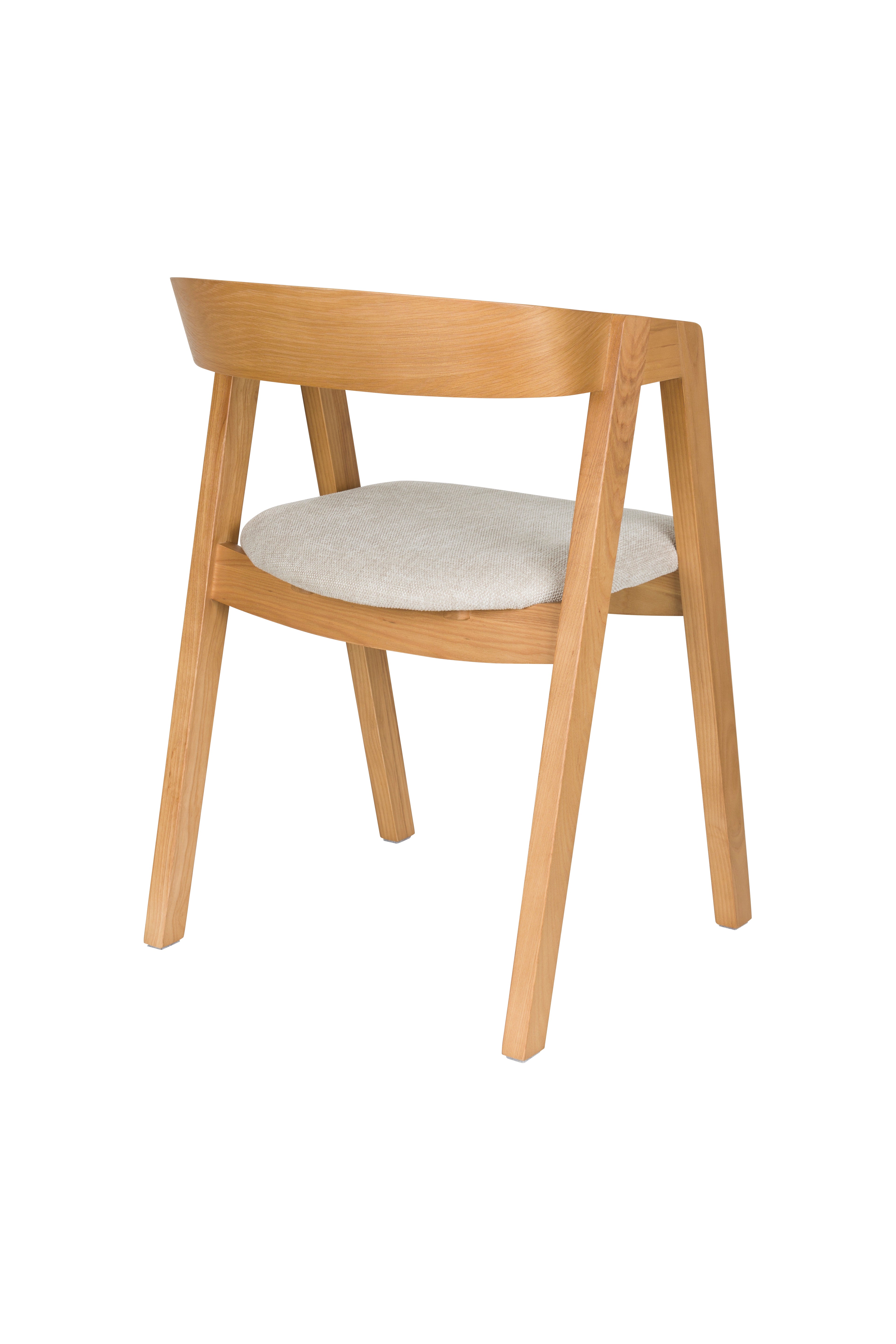 Stoel MADS van essenhout met een beige zitting