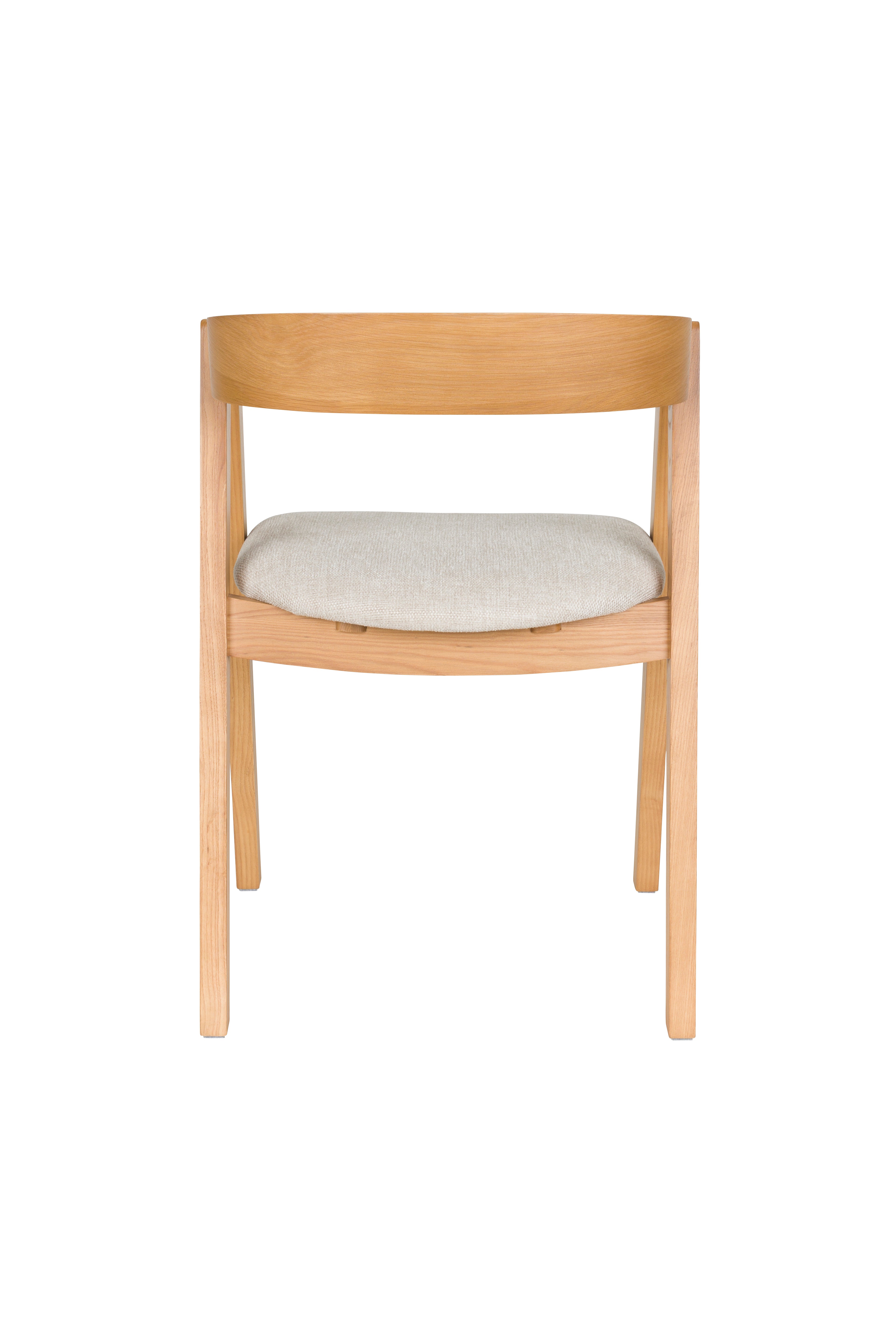 Stoel MADS van essenhout met een beige zitting