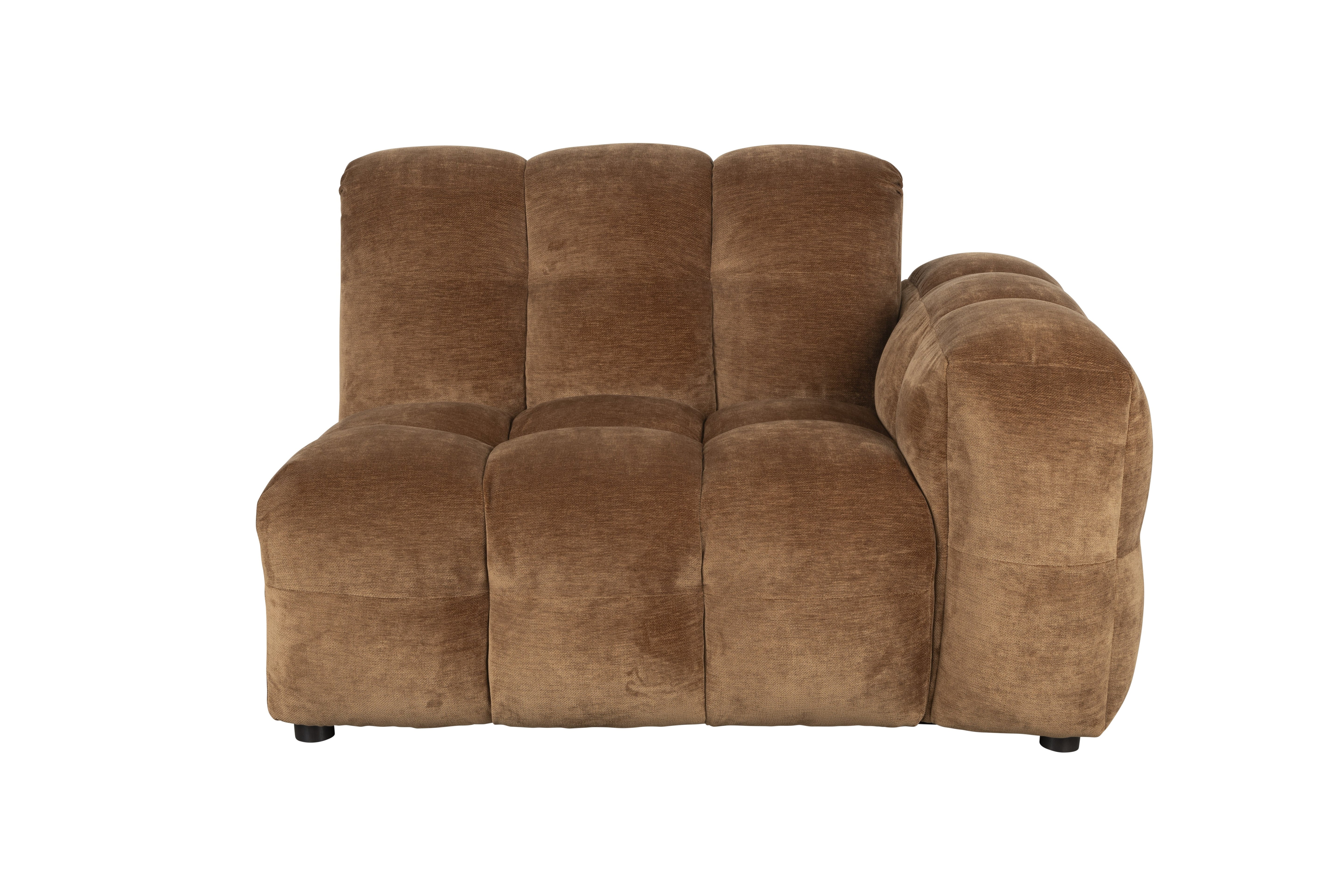 HACKMAN Modular Sofa - Right-End Element in Cognac Velvet