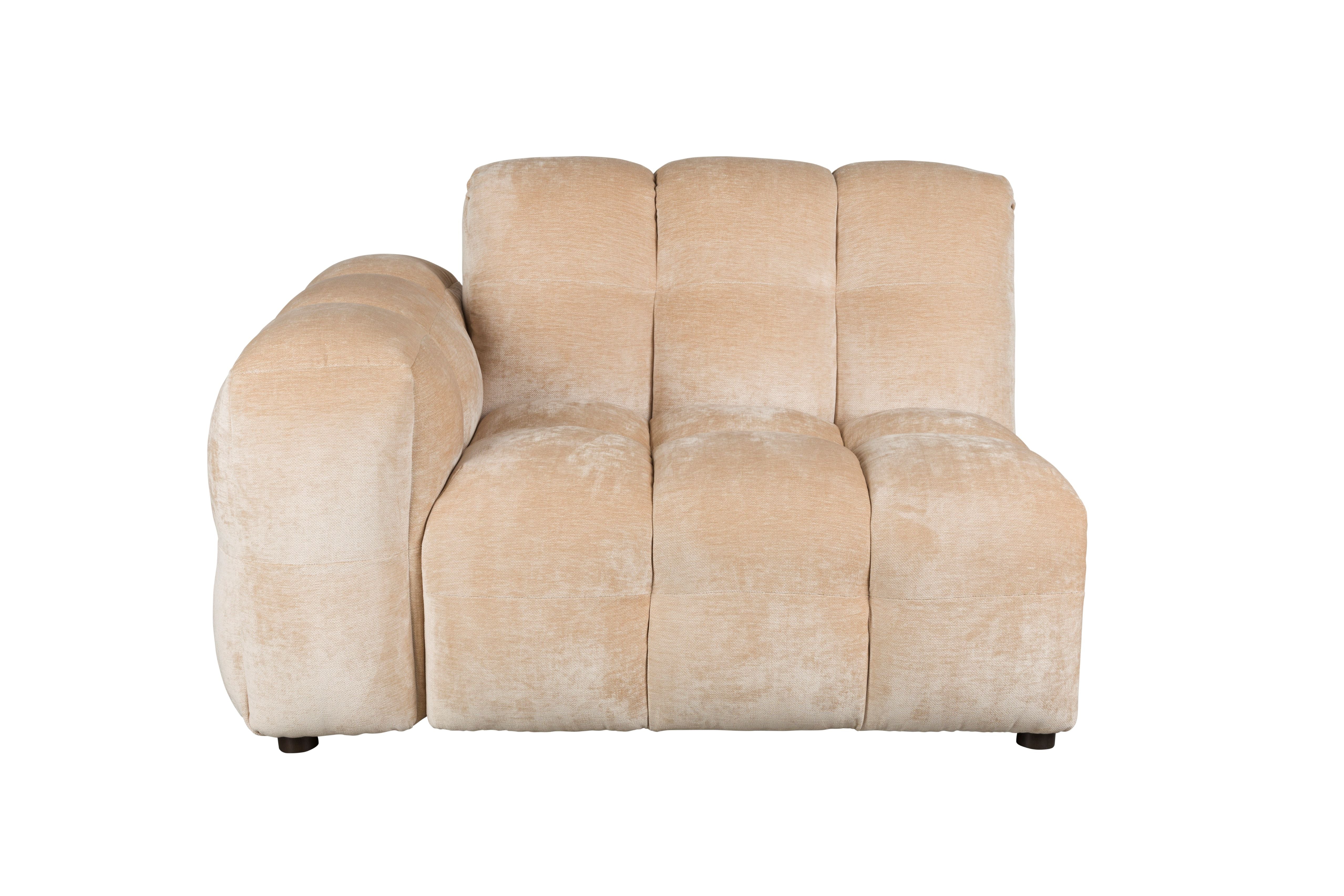 HACKMAN Modular Sofa - Left-End Element in Beige Velvet