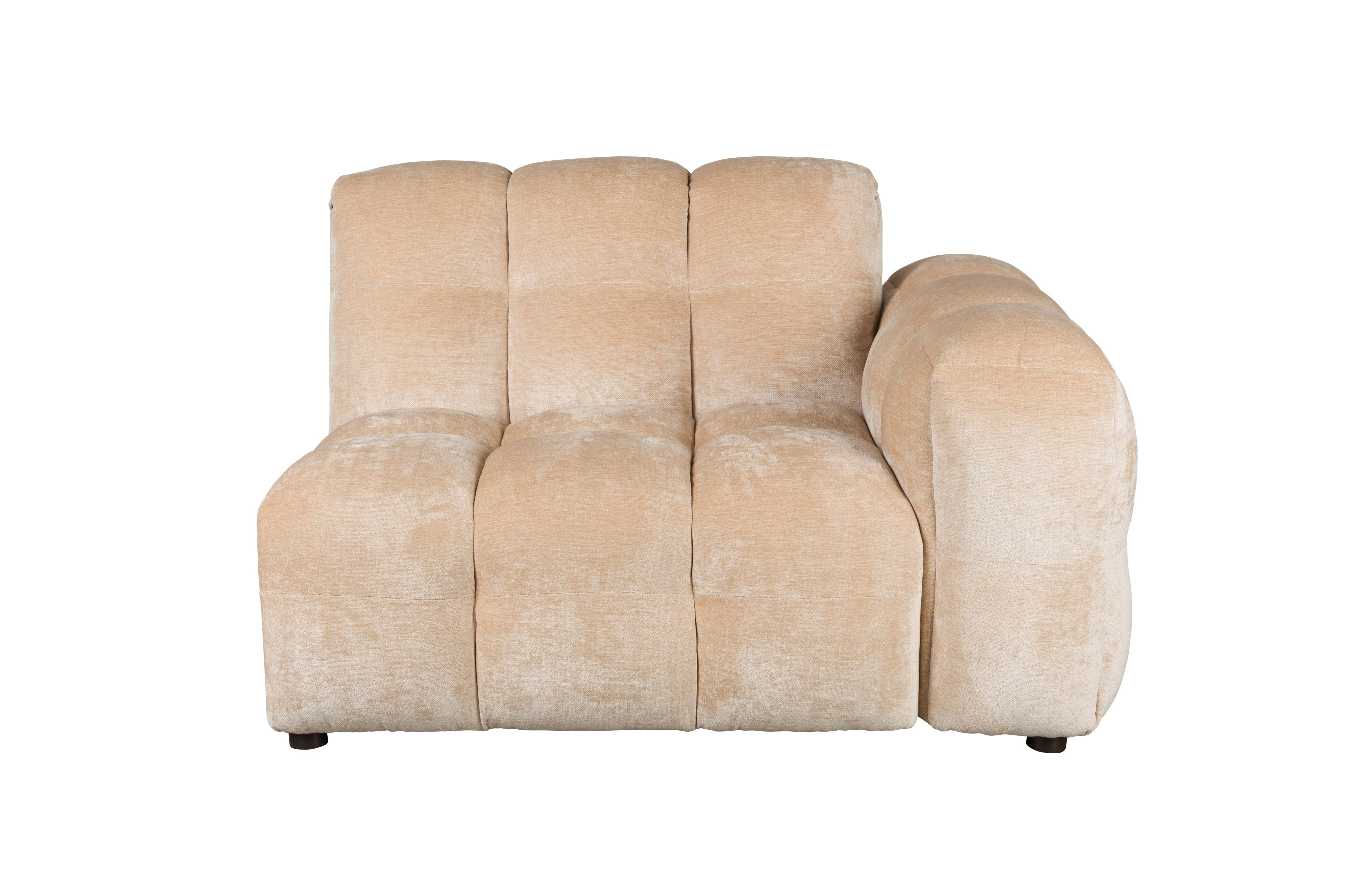 HACKMAN Modular Sofa - Right-End Element Beige Velvet