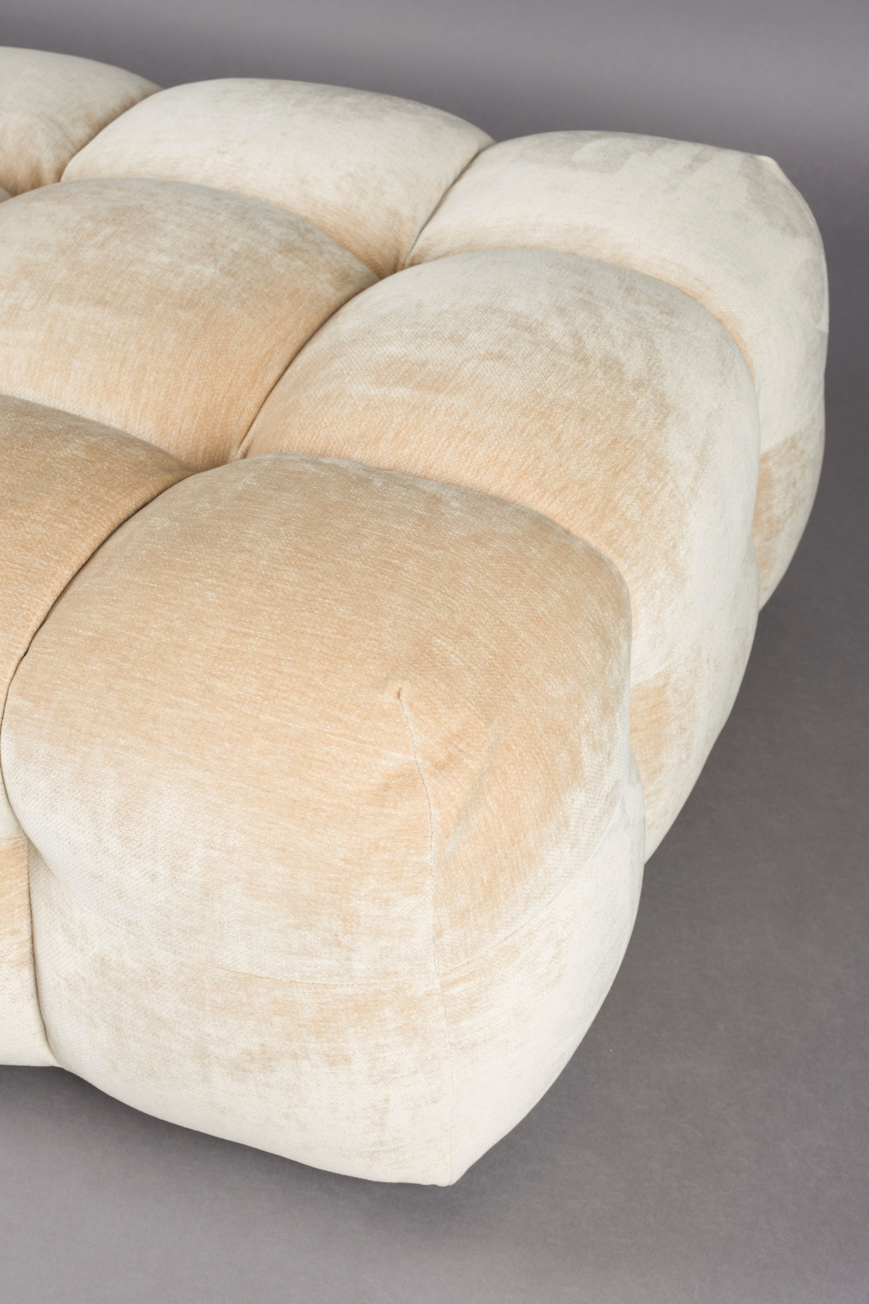 Hackman Puff Beige Velvet