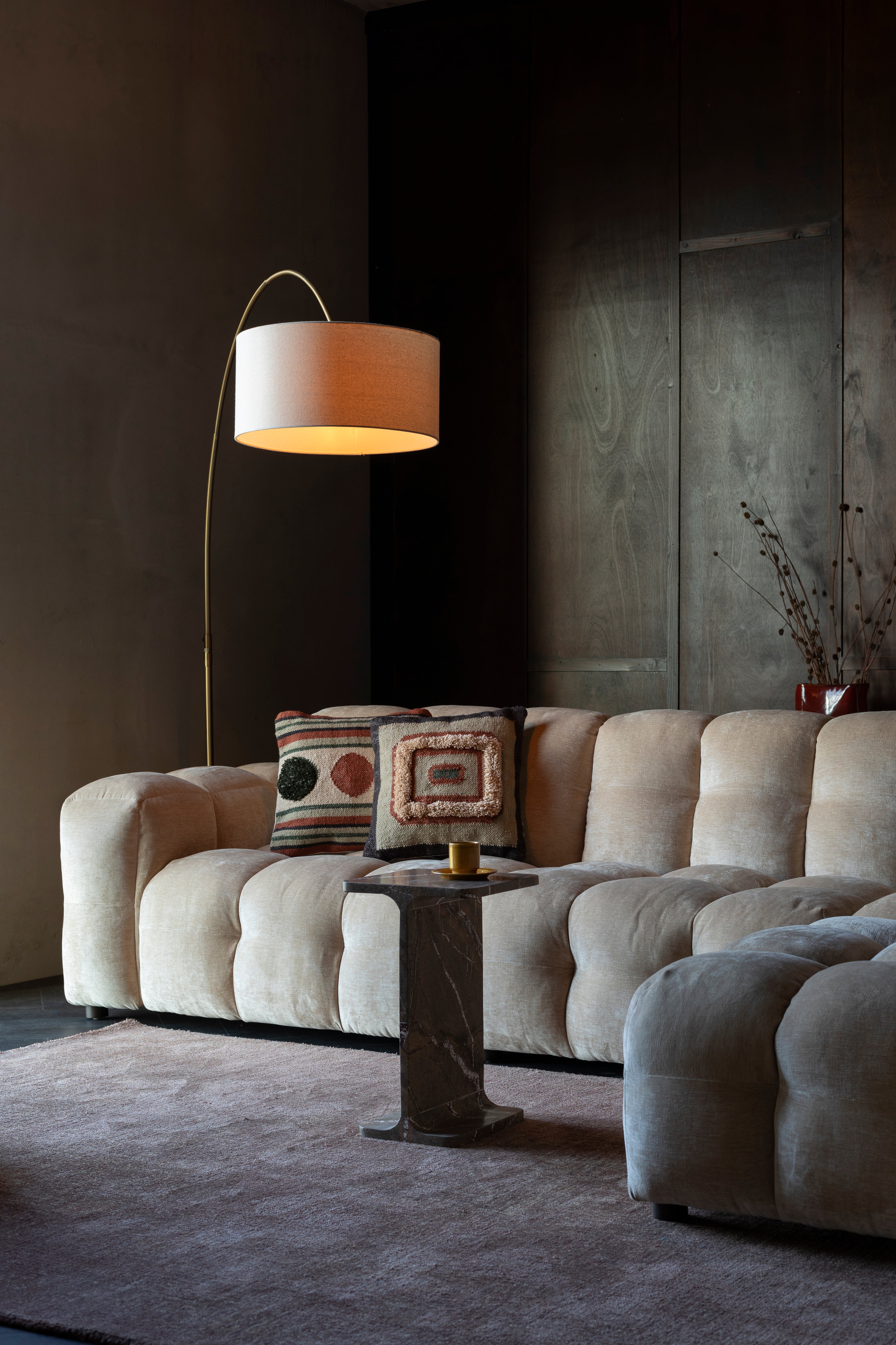 Sofa 4,5-persoons HACKMAN beige velours