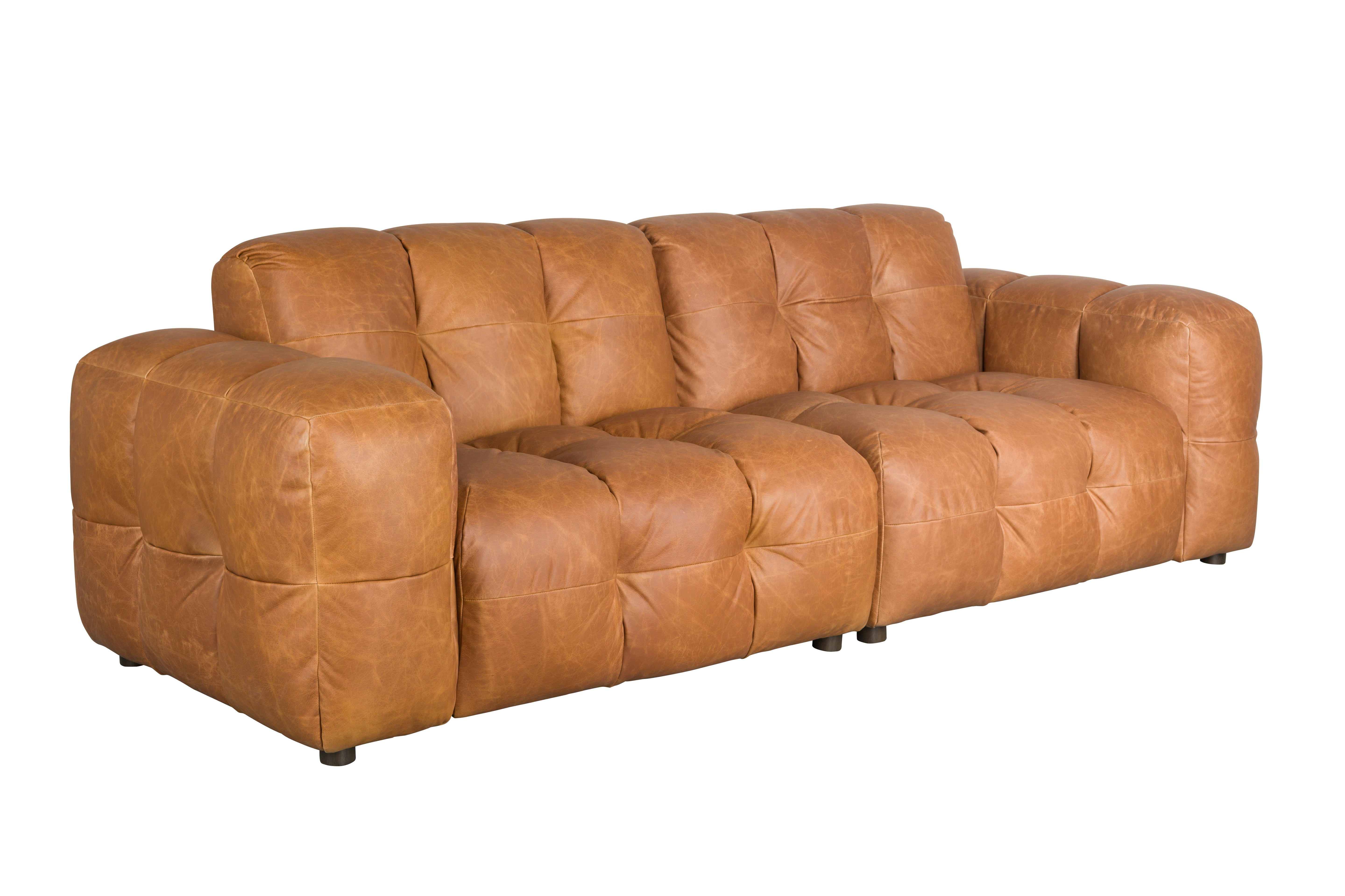 3-seater HACKMAN sofa in cognac leather
