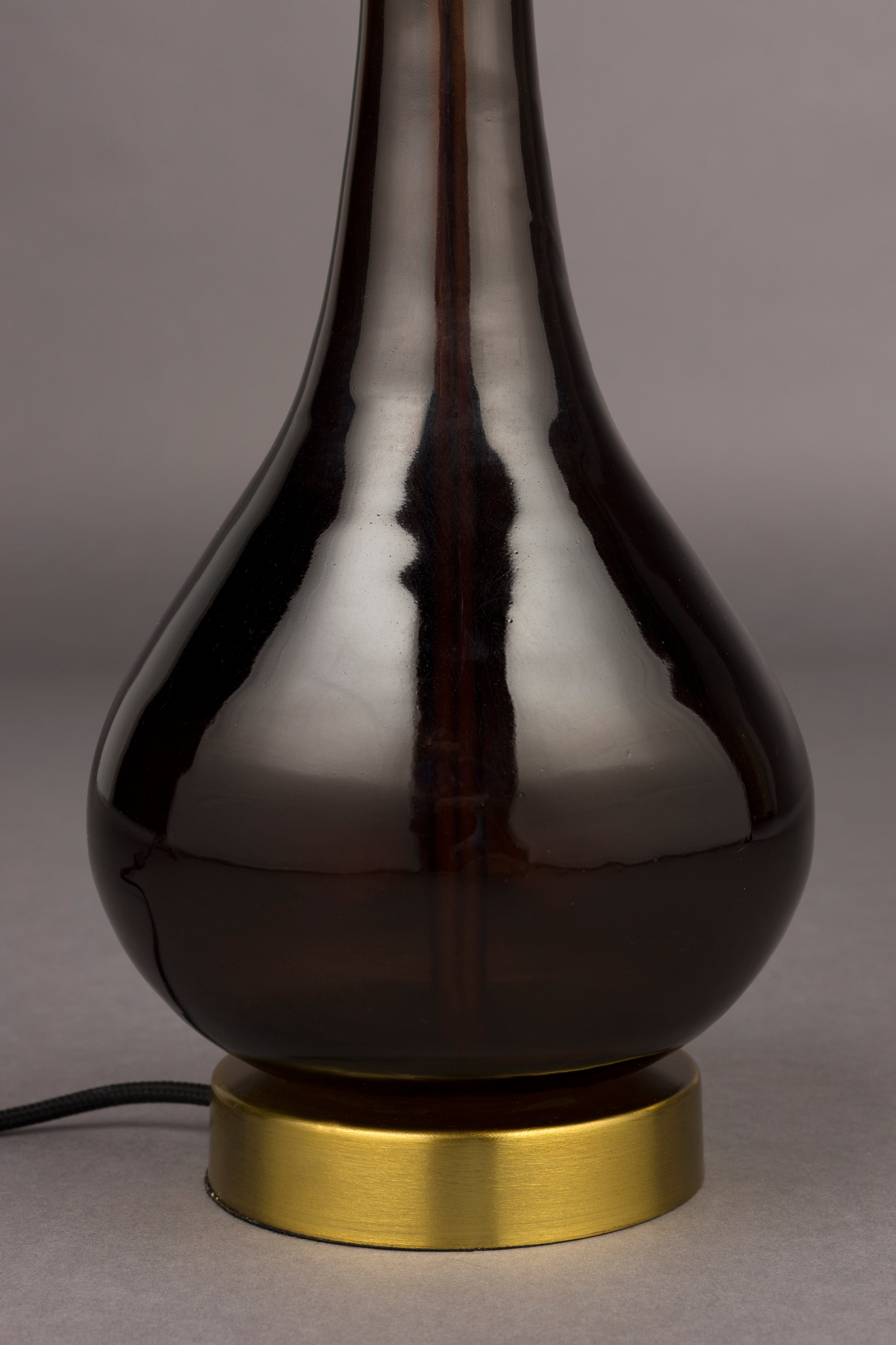 Tischlampe JULES rot mit braunem Fuß